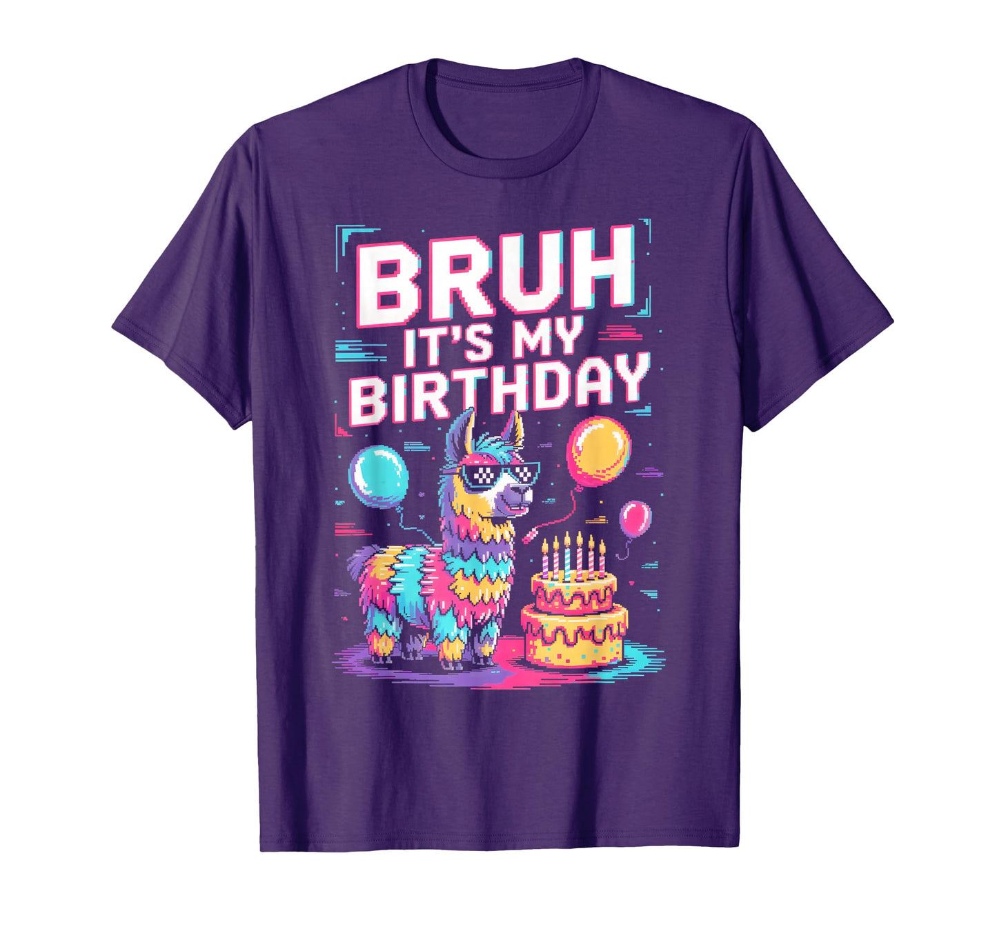 Bruh Its My Birthday Llama Party Family Bday T-Shirt