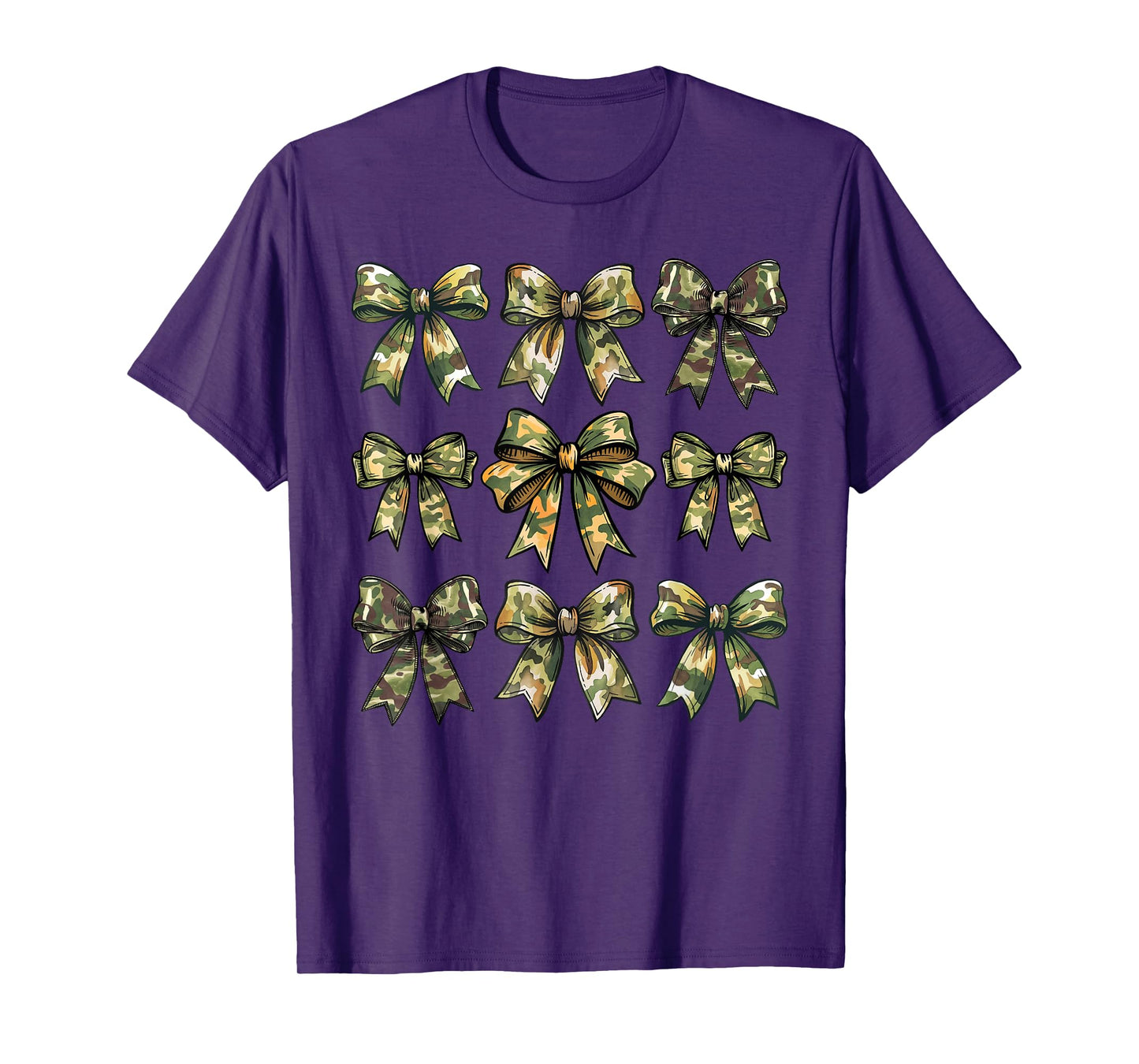 Camouflage Old Camo Bow Camo Coquette Bow Hunting Women Girl T-Shirt