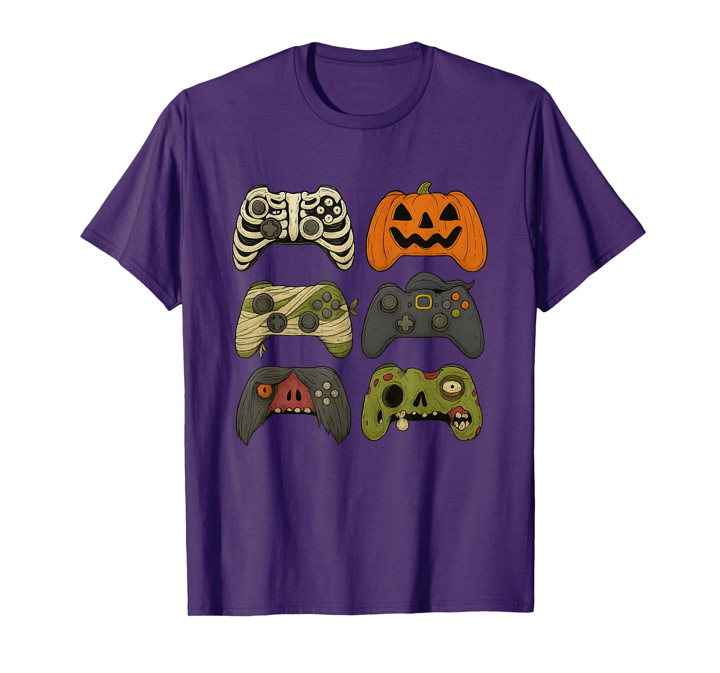 Halloween Skeleton Zombie Gaming Controllers Mummy Boys Kids T-Shirt