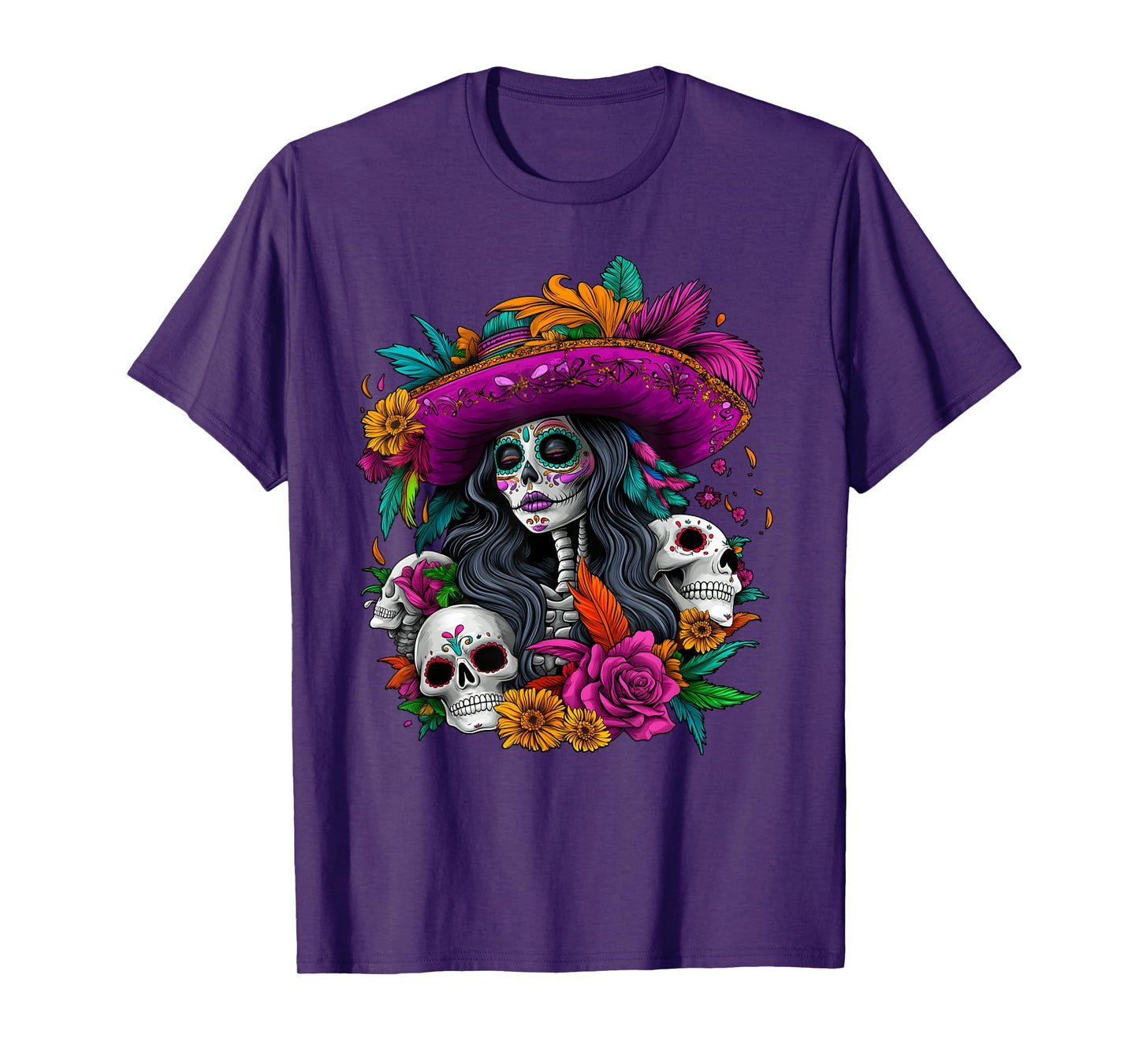Day Of The Dead Sugar Skull De Los Muertos La Catrina Women T-Shirt