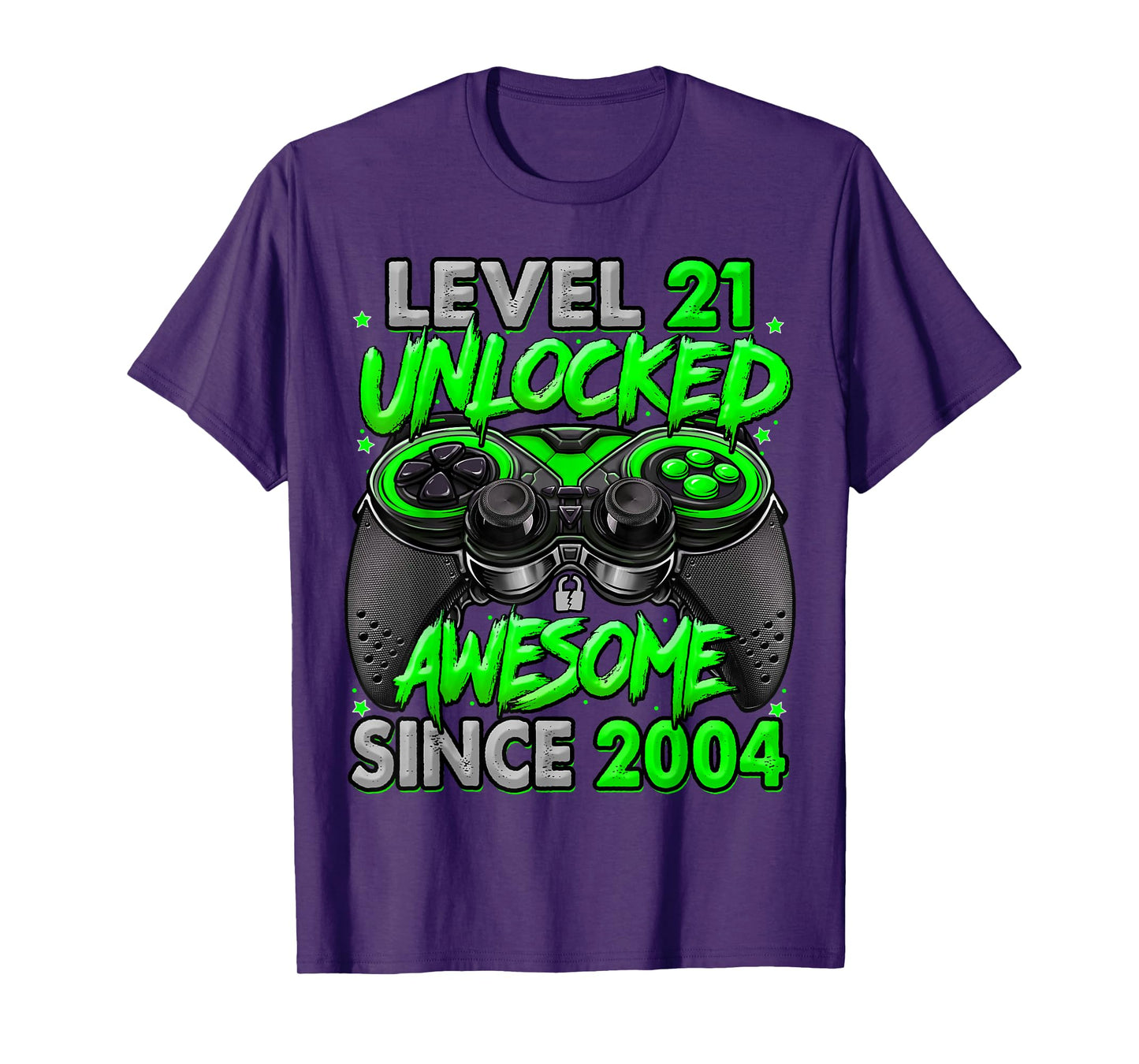 Level 21 Unlocked Awesome Since 2004 21st Birthday Gaming T-Shirt