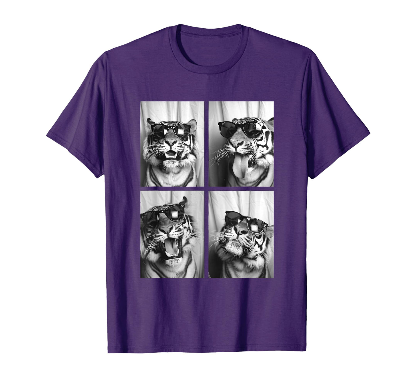 Cute Tigers with Sunglasses Cool Feline Animals Photo Booth T-Shirt