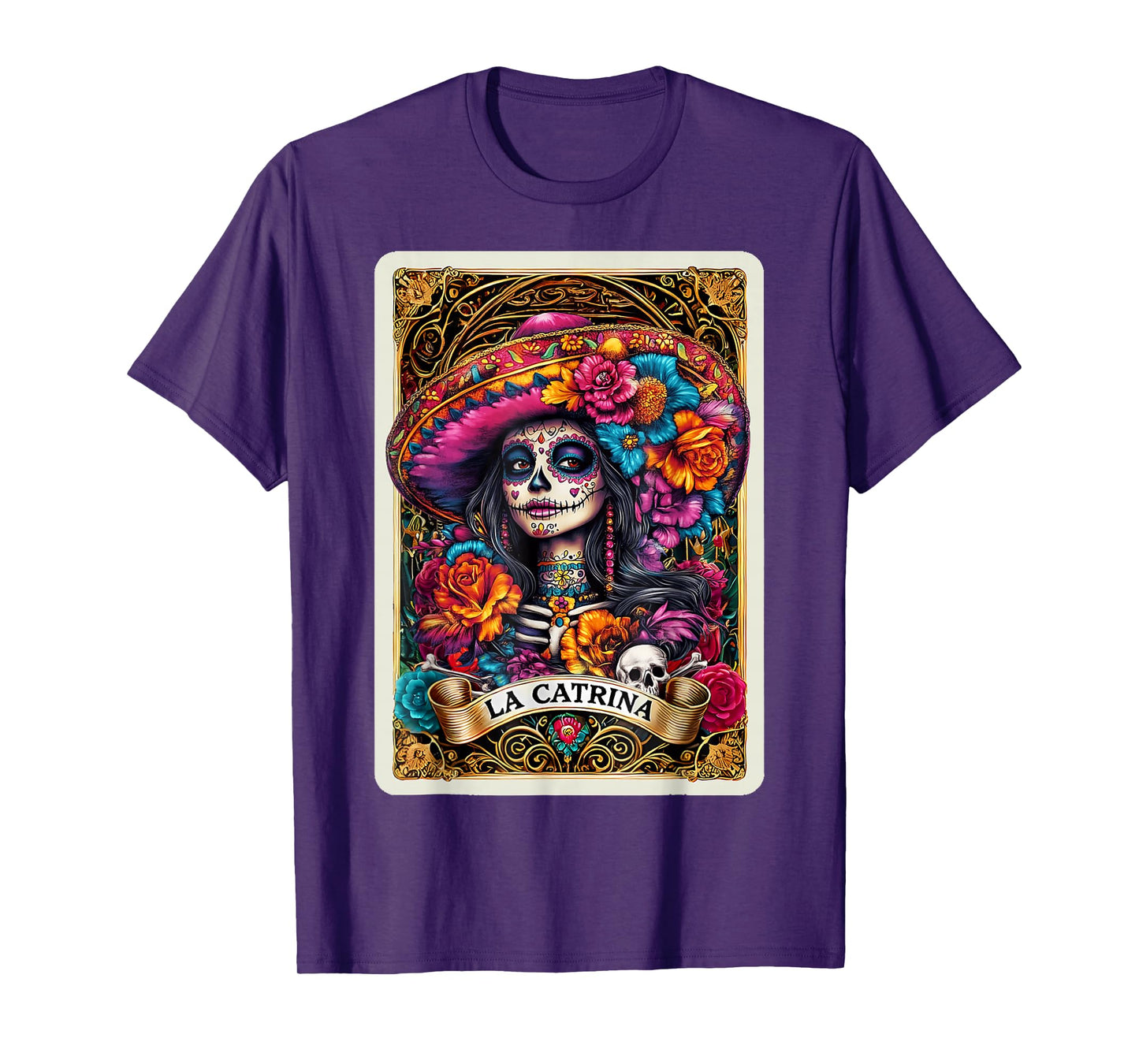 De Los Muertos La Catrina Day of The Dead Sugar Skull Women T-Shirt