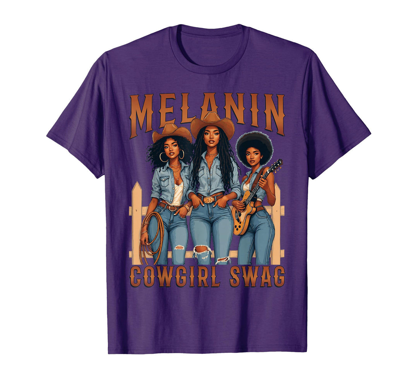 Melanin Cowgirls Black History Month African Melanin Pride T-Shirt