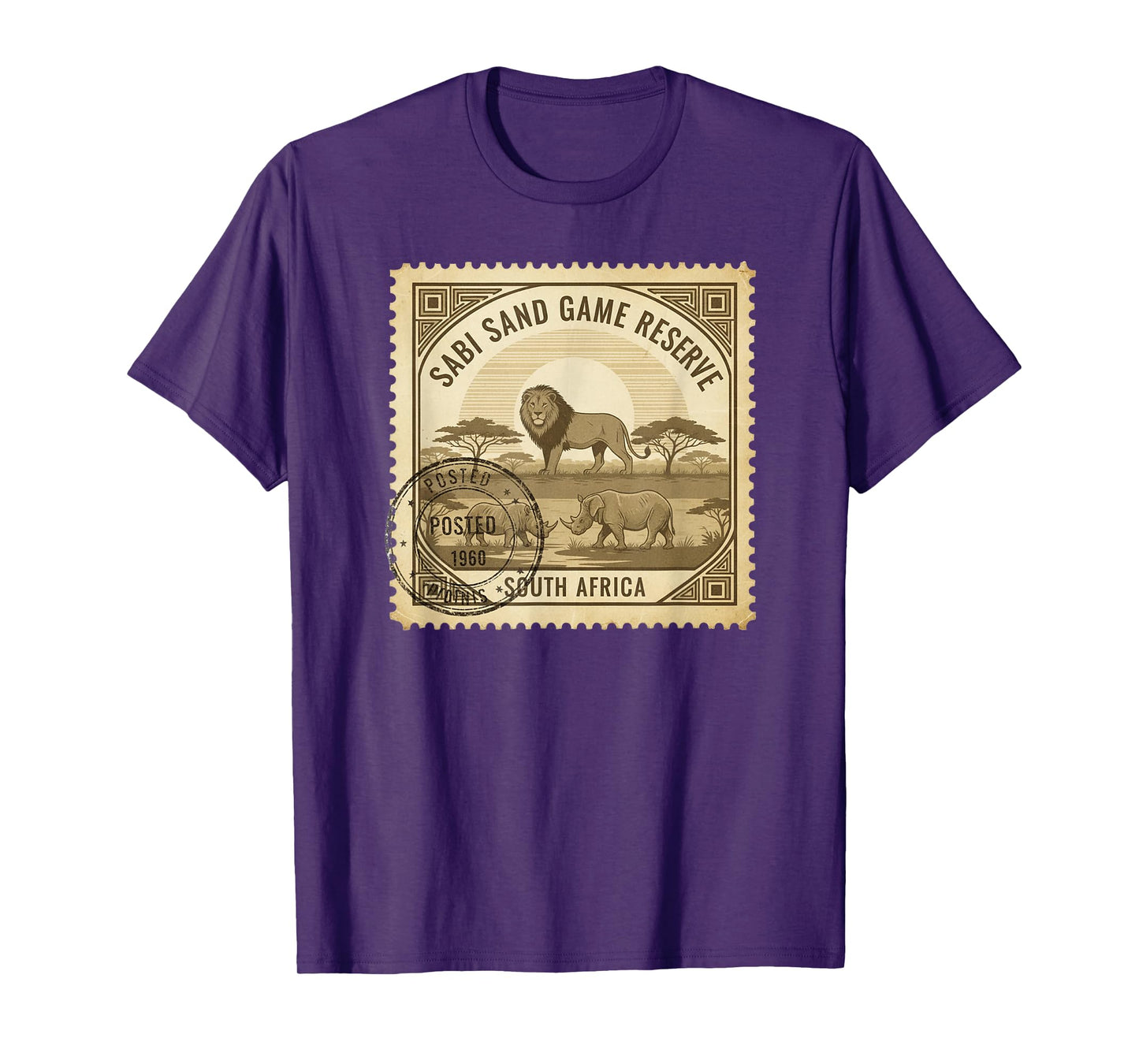 African Safari Stamp Sabi Sand Game Reserve Postage T-Shirt