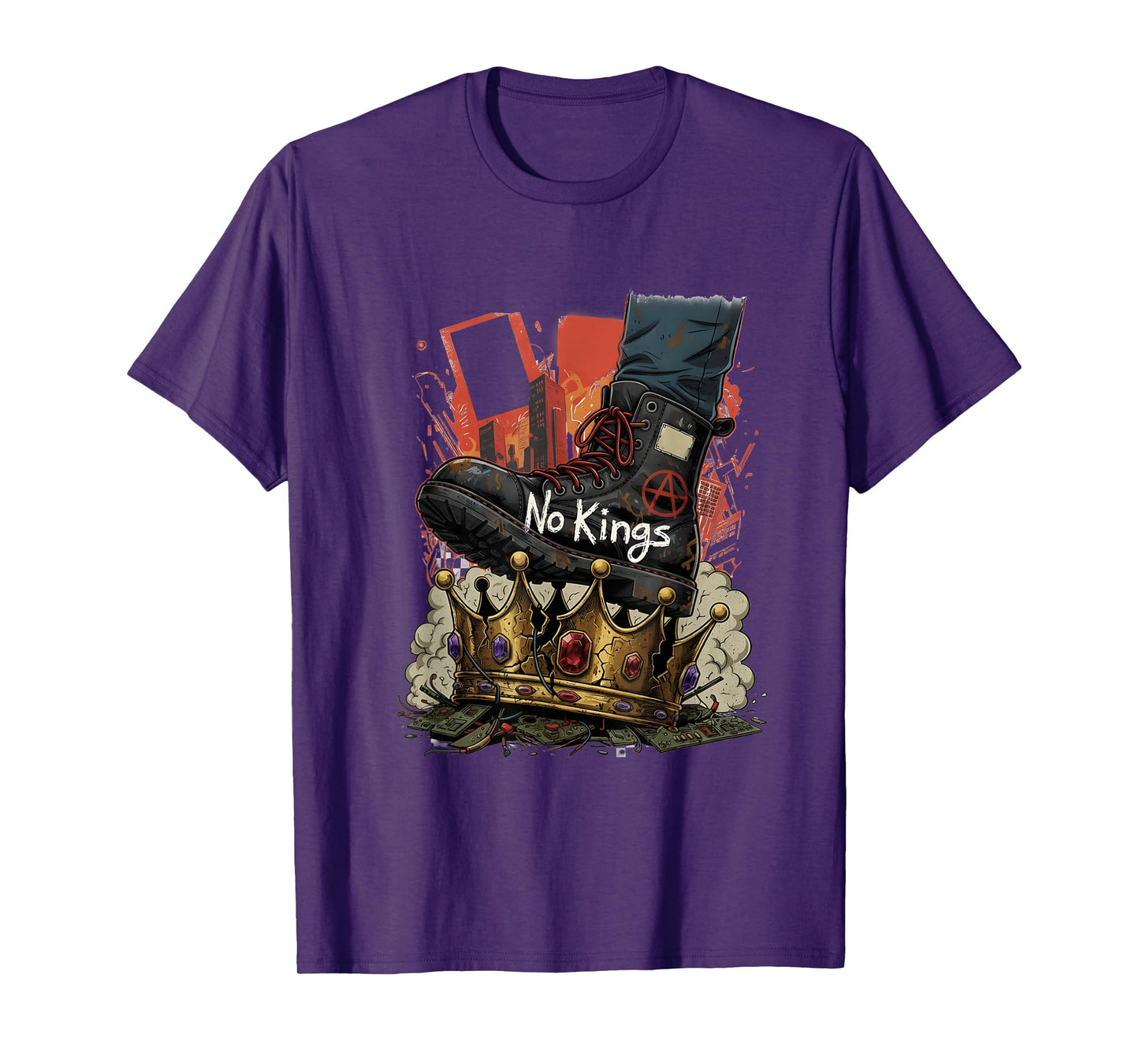No Kings Shoe On Crown No King in America Liberty Statement T-Shirt