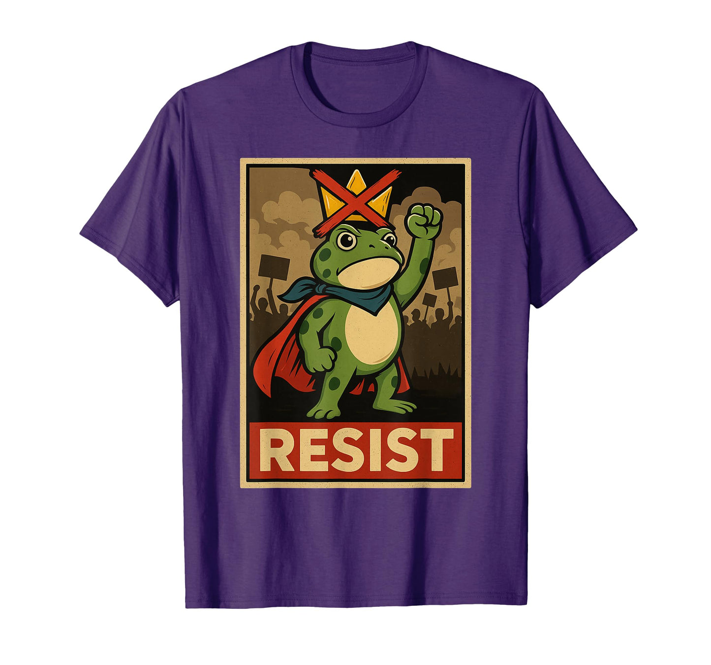 Funny Portland Frog Hop Protest Resist Frog No Kings Toad T-Shirt