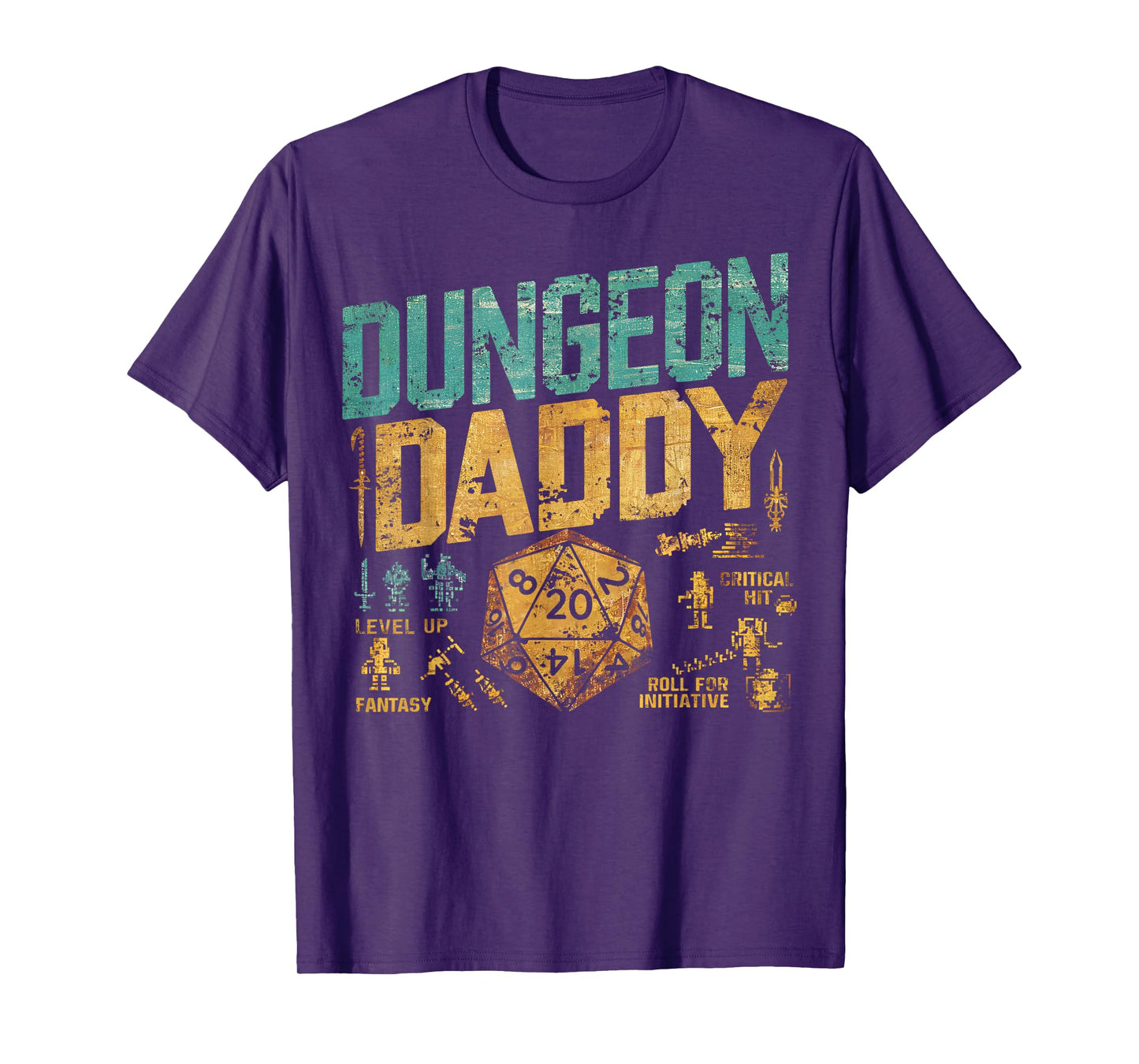 Retro Dungeon Daddy for Father, Fathers Day T-Shirt