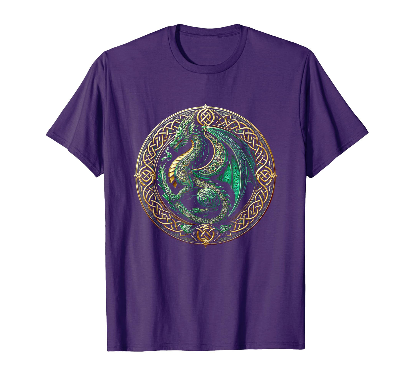 Tribal Irish Green Celtic Knot Fantasy Celtic Dragon Cottage T-Shirt