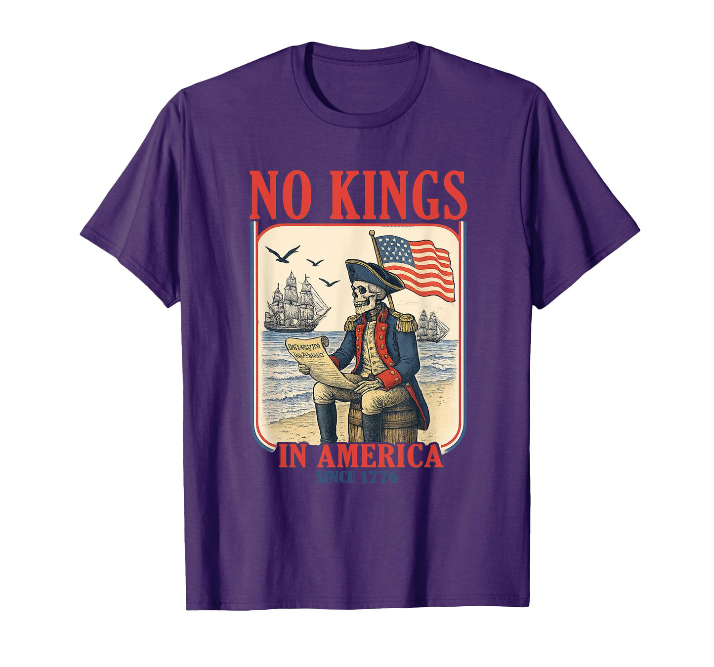 Retro No Kings In America Since 1776 T-Shirt
