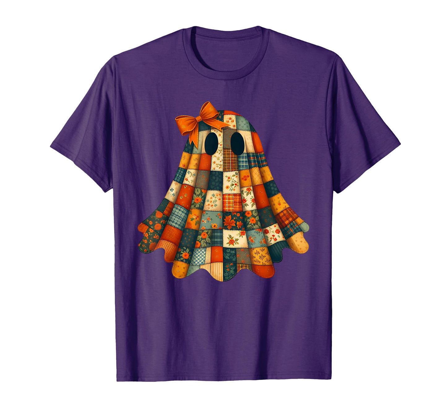 Patchwork Ghost Quilters Fall Quilting Sewers Halloween T-Shirt