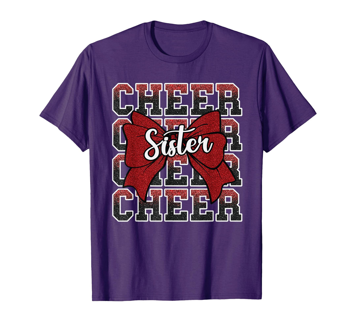 Coquette Cheer Sister Bow Sport Cheerleader Cheerleading Red T-Shirt