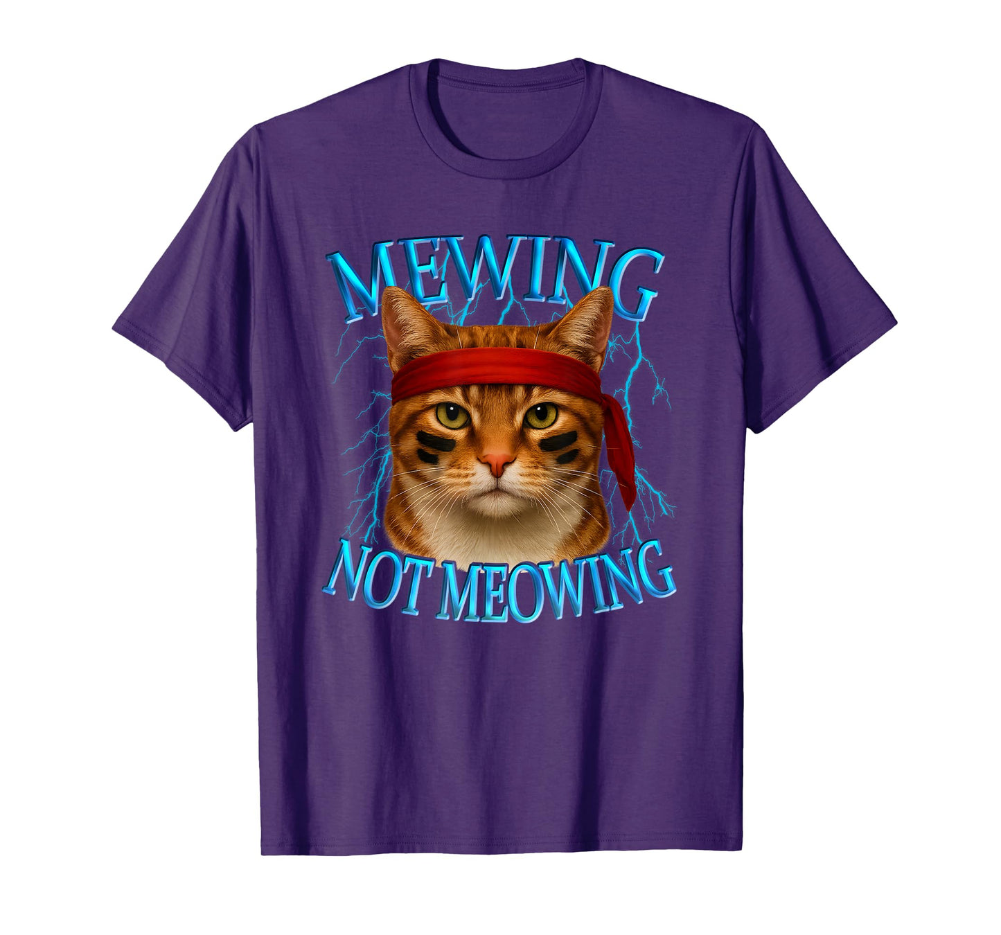 Orange Tabby Cat Meme Internet Sarcastic Mewing Not Meowing T-Shirt