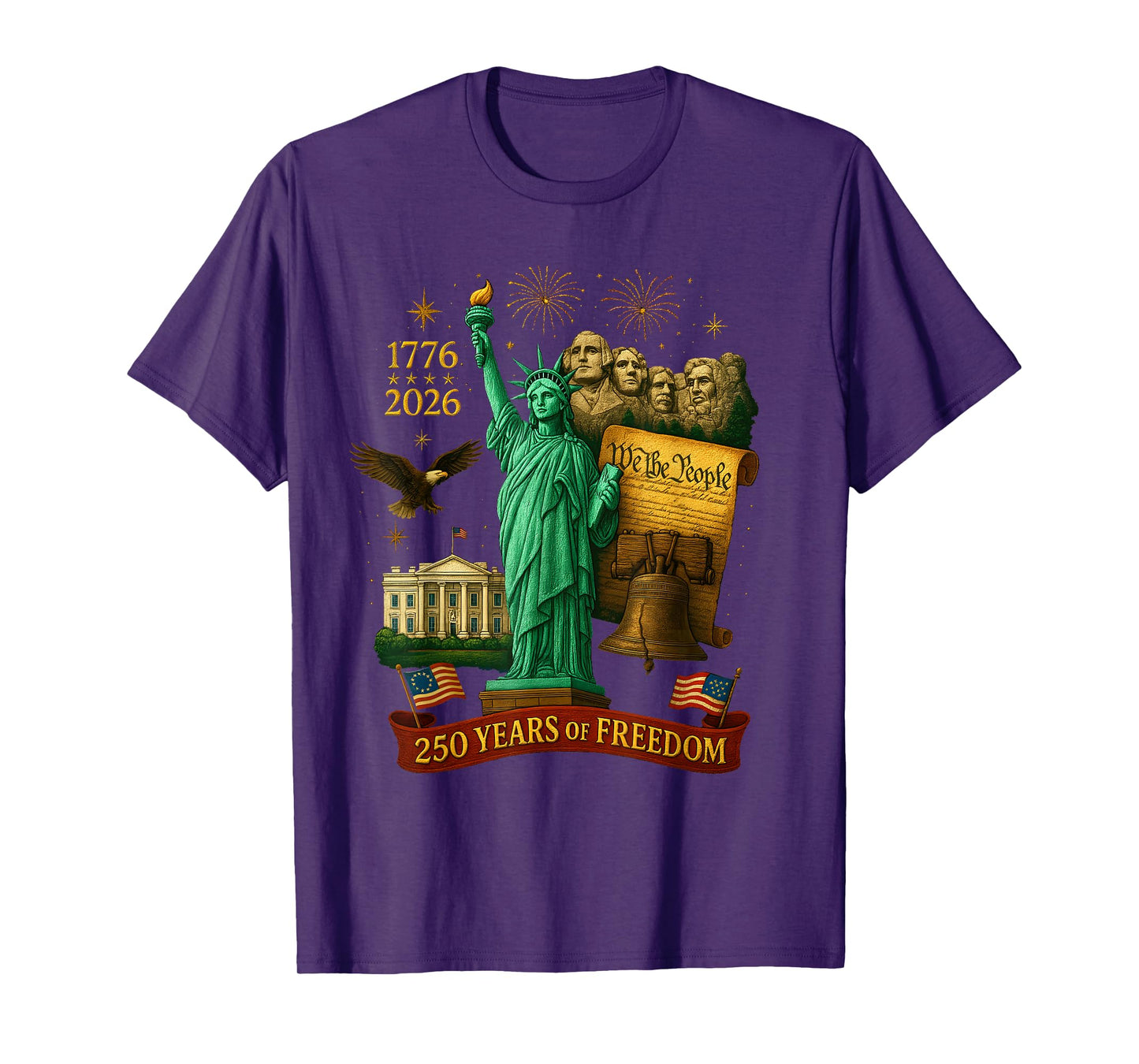 We The People 250 Years of Freedom 1776-2026 250th Birthday T-Shirt