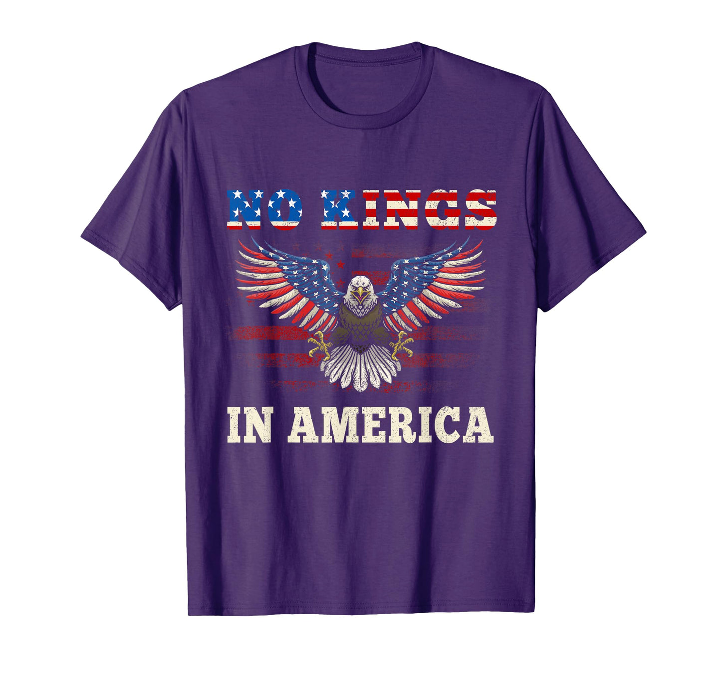 No Kings in America America Flag Vintage No Kings Eagle Flag T-Shirt