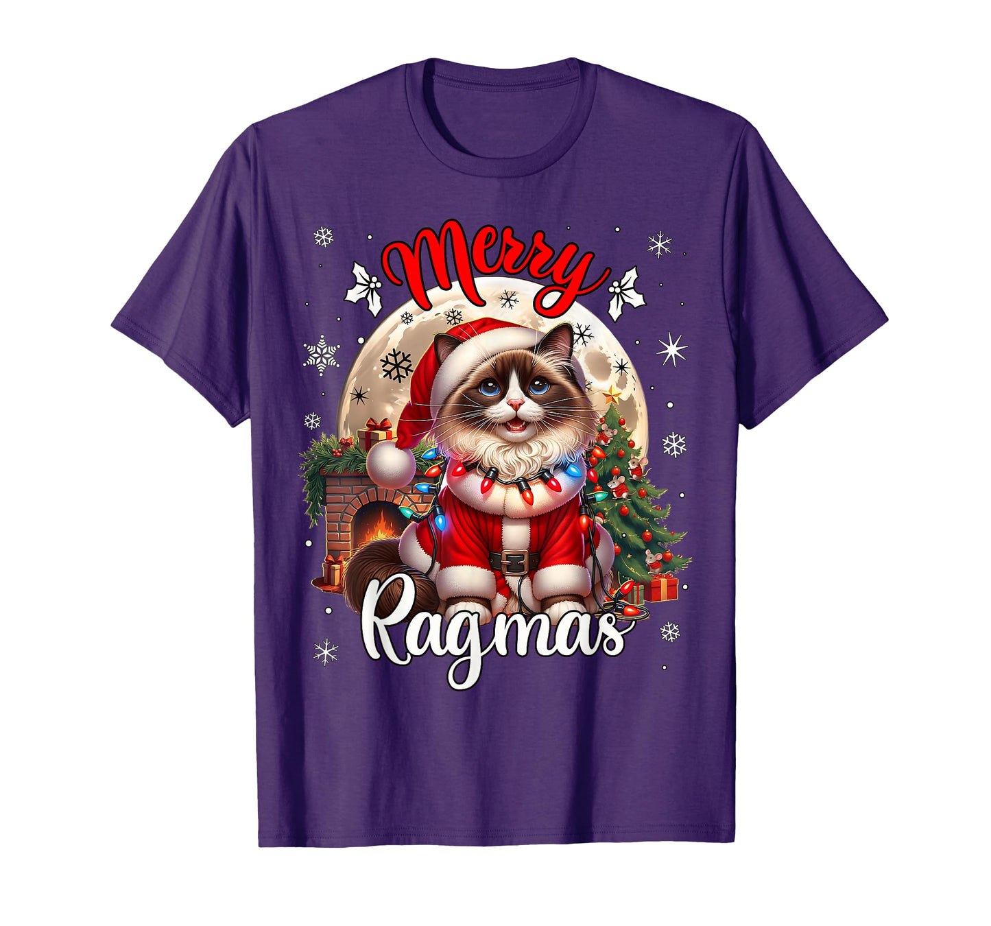 Ragdoll Cat Christmas Costume Ragdoll Xmas Cat T-Shirt