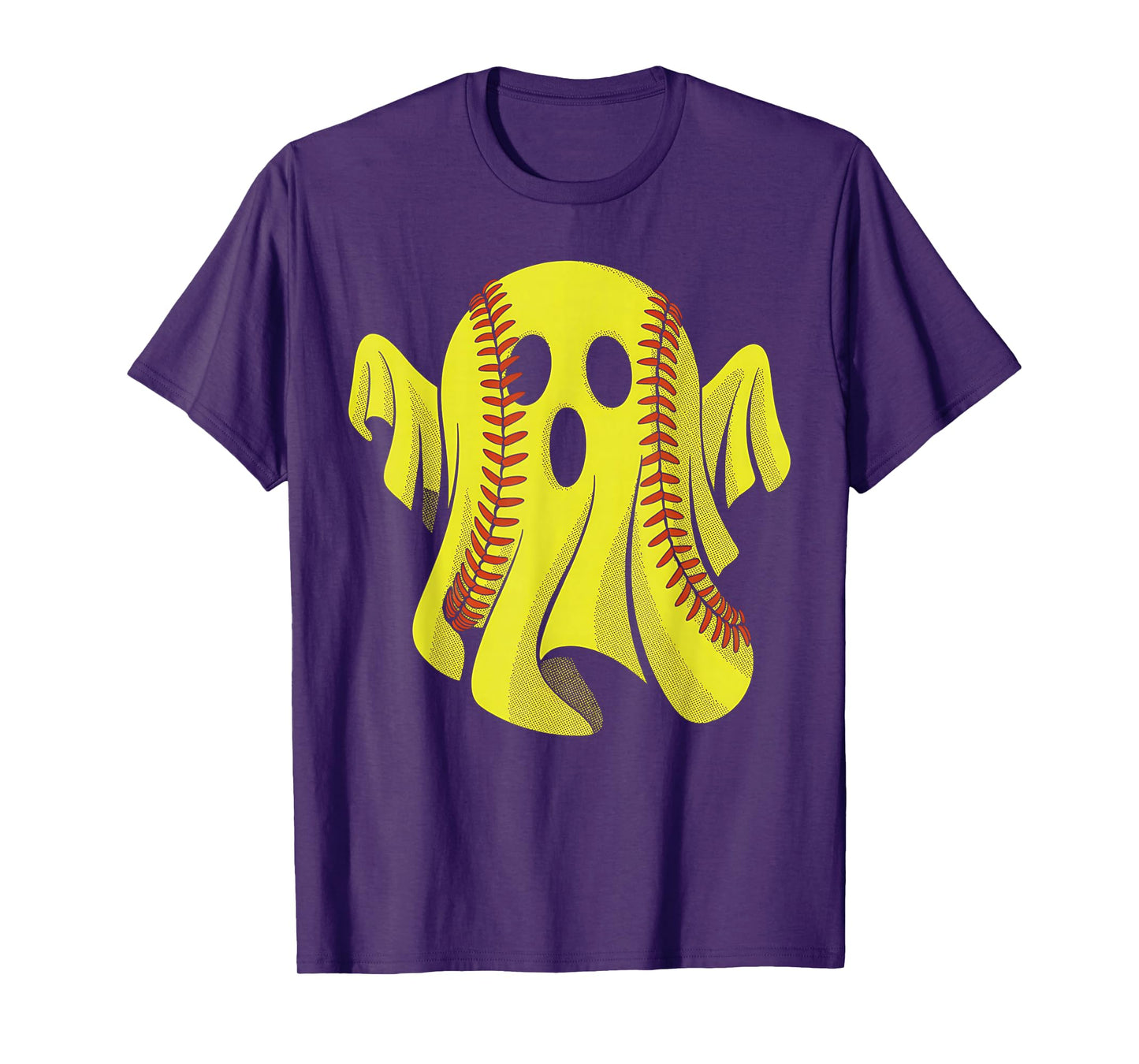Funny Ghost Softball Lover Women Men Halloween Costume T-Shirt