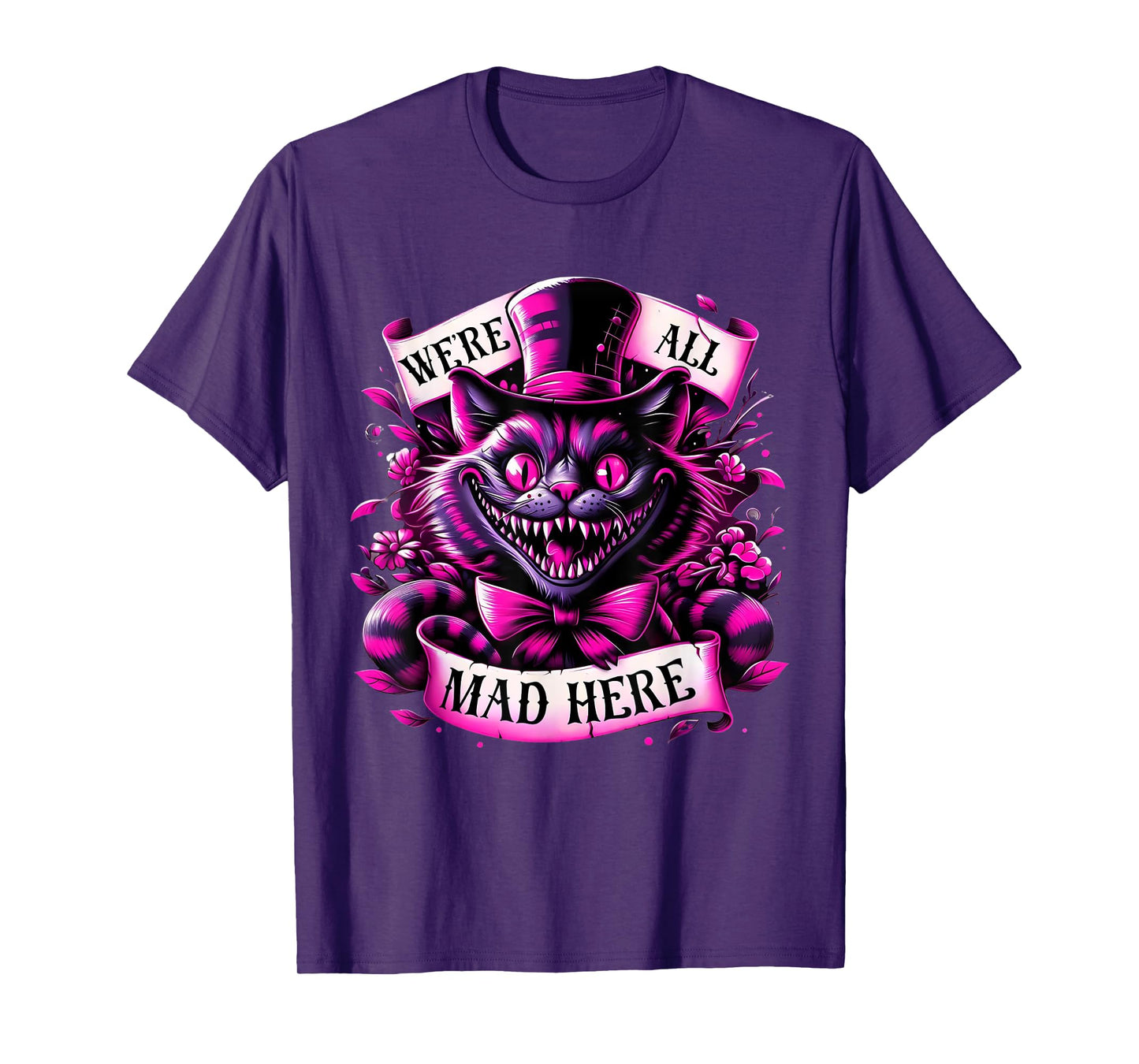 Cheshire Cat Alice in Wonderland Party T-Shirt for Men Women Girls Kids