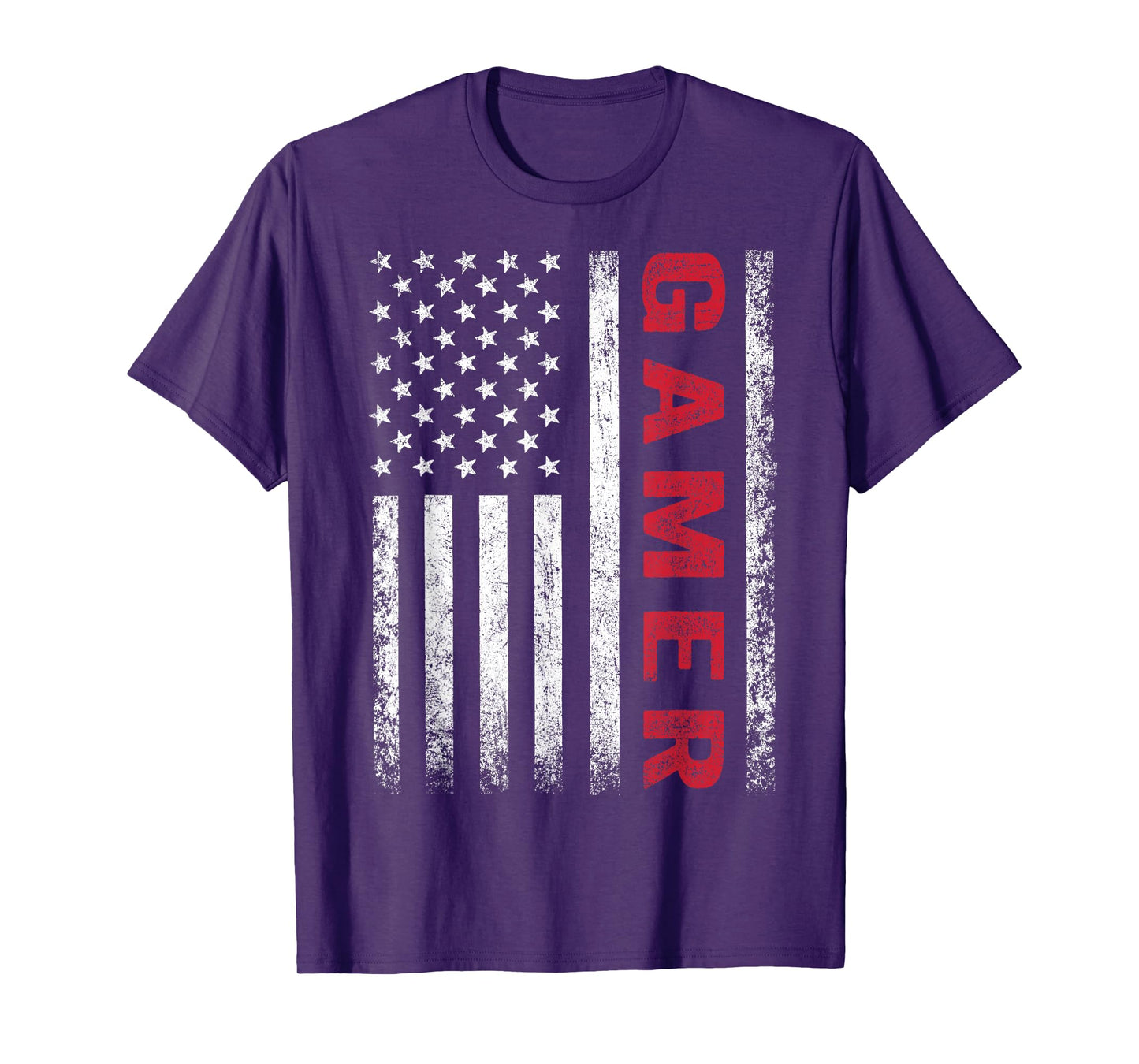 American Flag Funny Gamer Gift Video Games Boys Men Gaming T-Shirt