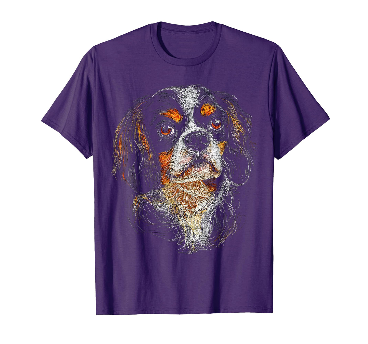 Cavalier King Charles Spaniel Dog Motif Pet Artwork Men Women Kids T-Shirt