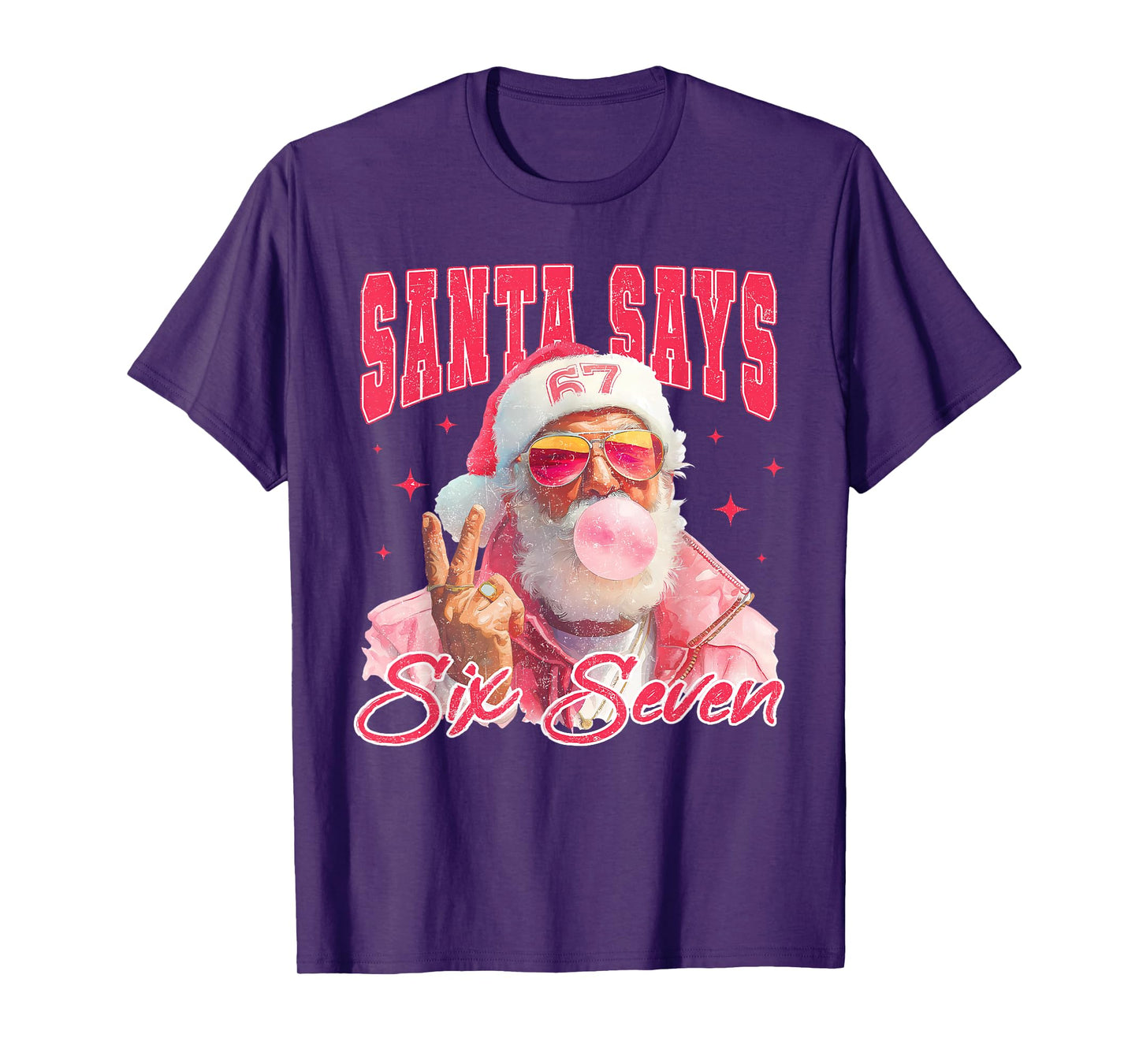 Funny Santa Says Six Seven Christmas 67 Meme Xmas Boys Girls T-Shirt