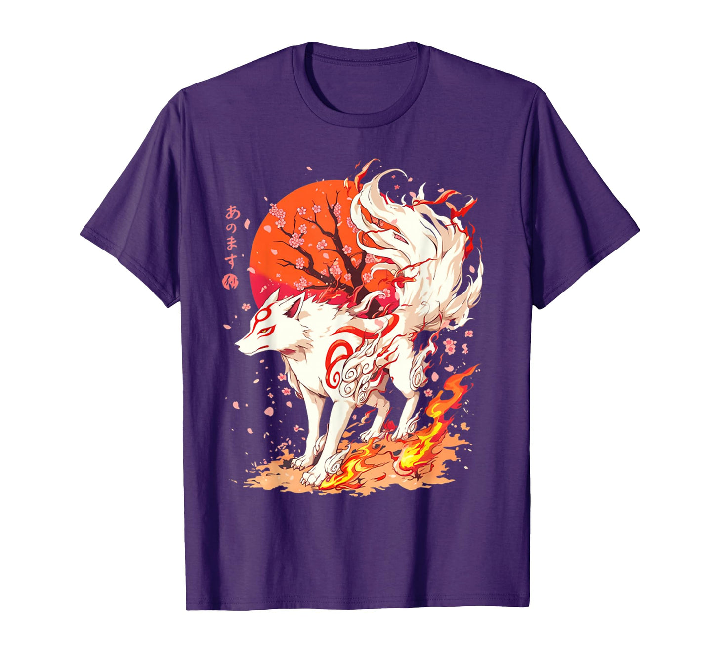Retro Animal Basic Fox Funny Okami Retro Japanese Style T-Shirt