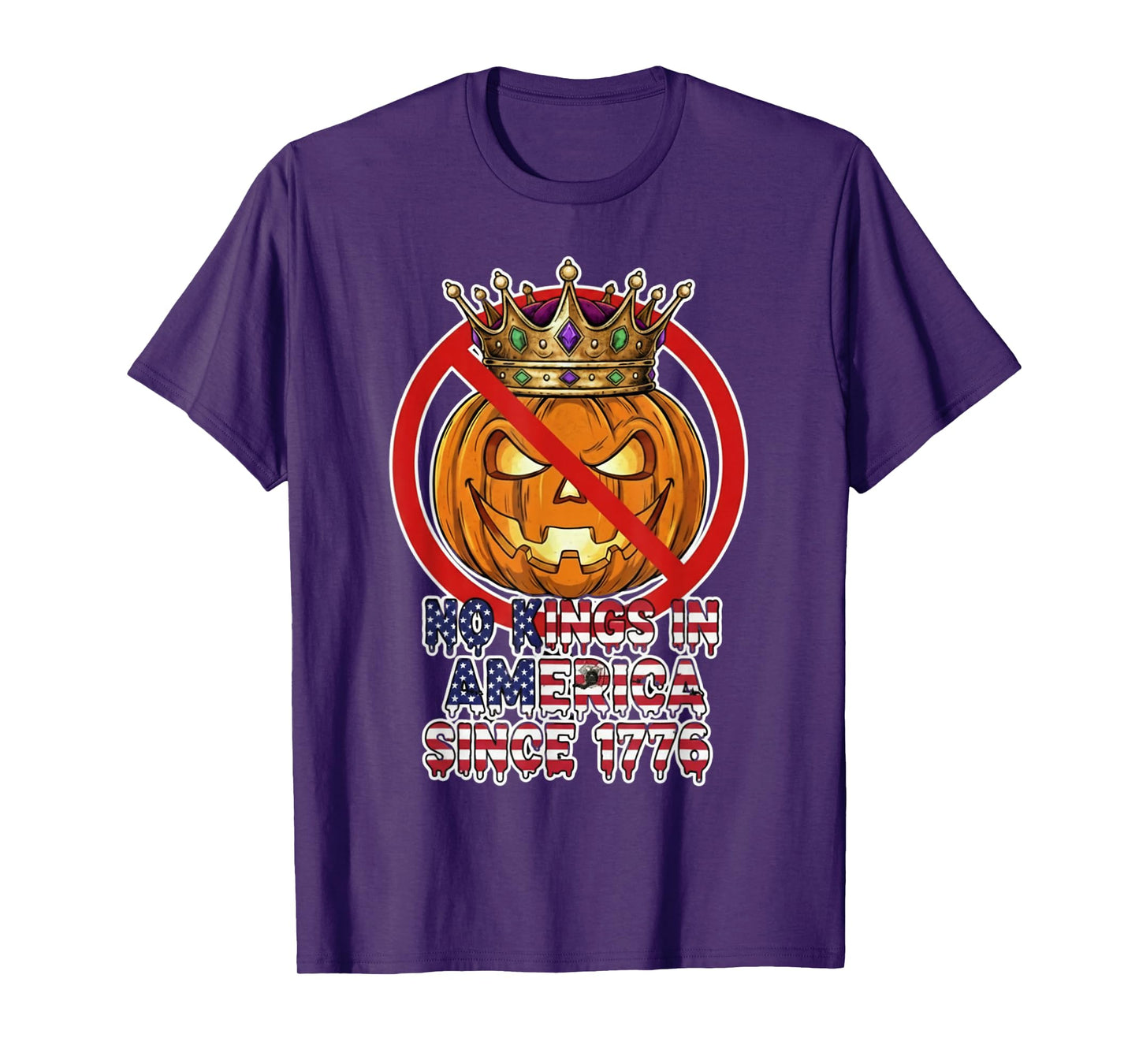 Funny Halloween No Kings in America Since 1776 USA Flag T-Shirt