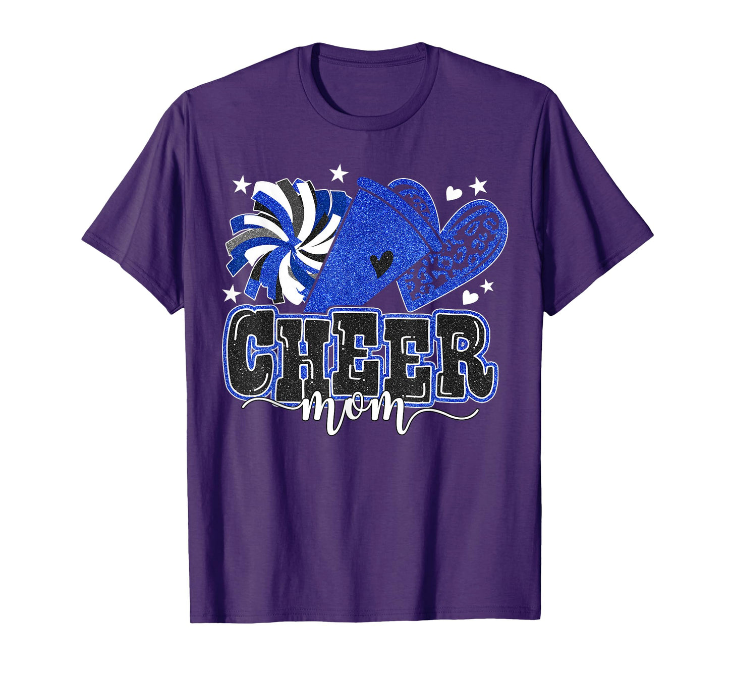 Cheer Mom Blue Cheerleader Game Day Cheer Mama Football T-Shirt