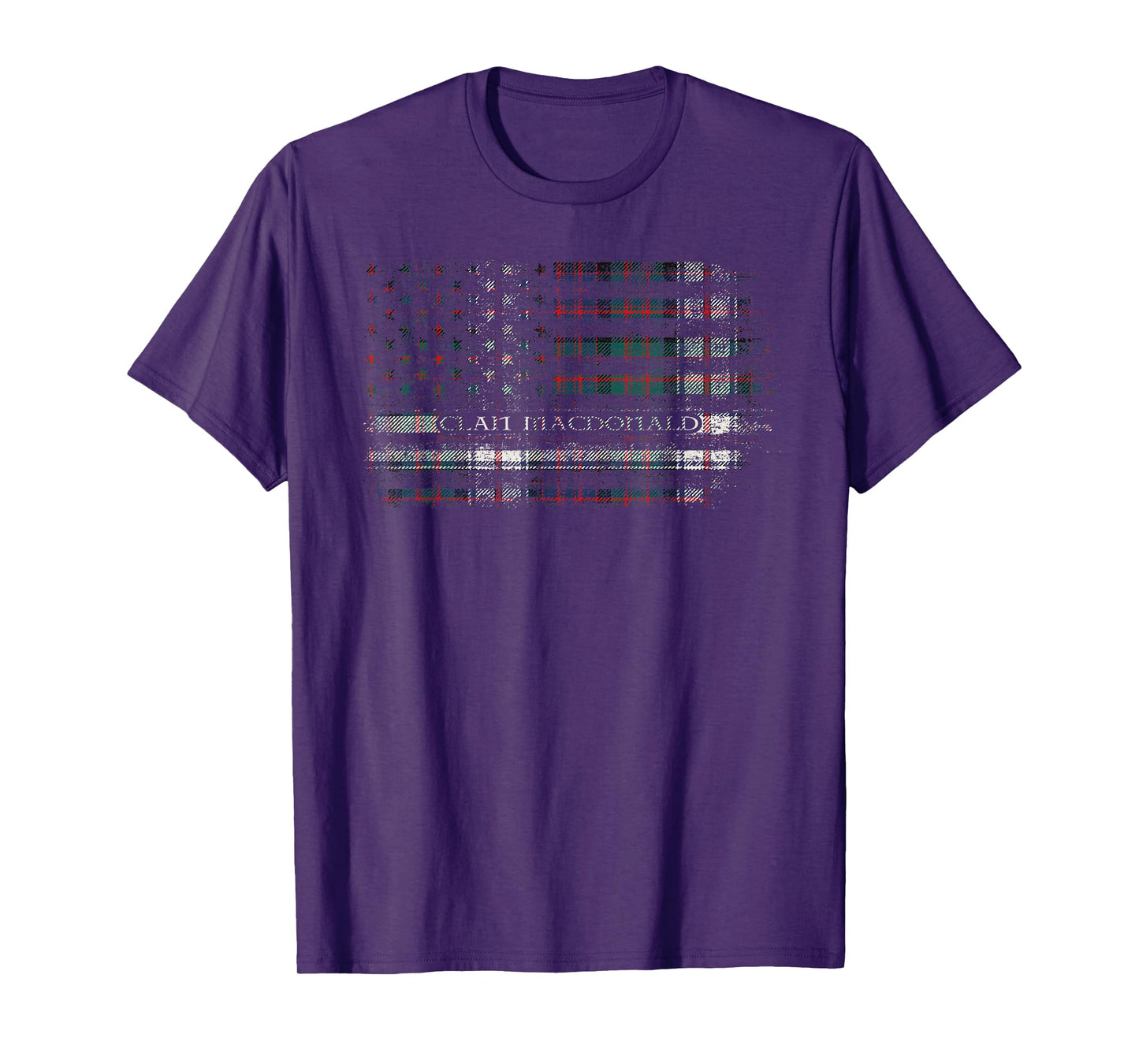 Clan MacDonald Dress Scottish tartan US flag kilt Scotland T-Shirt
