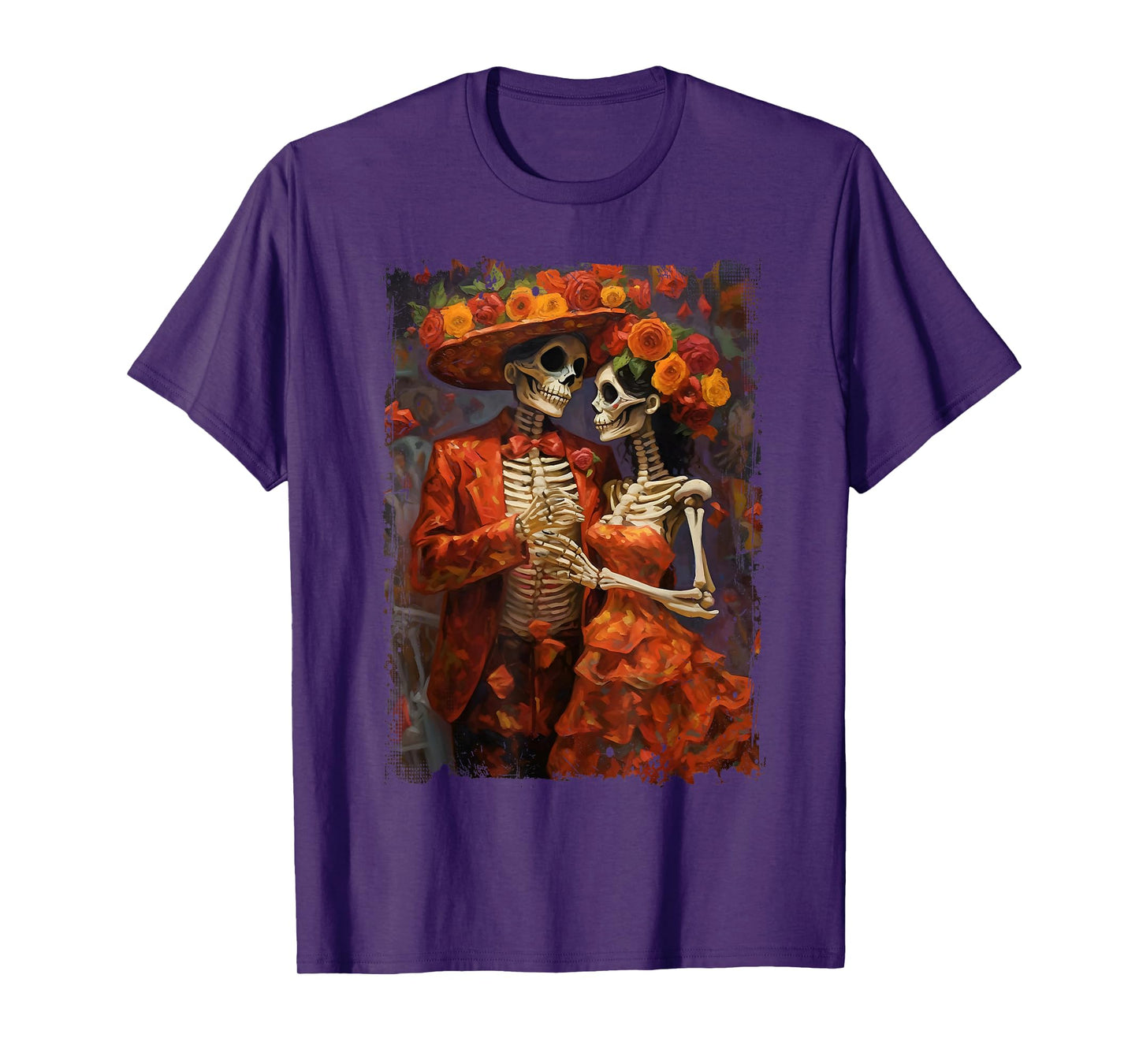Flower Skeleton Day Of The Dead Dia De Los Muertos Catrina T-Shirt