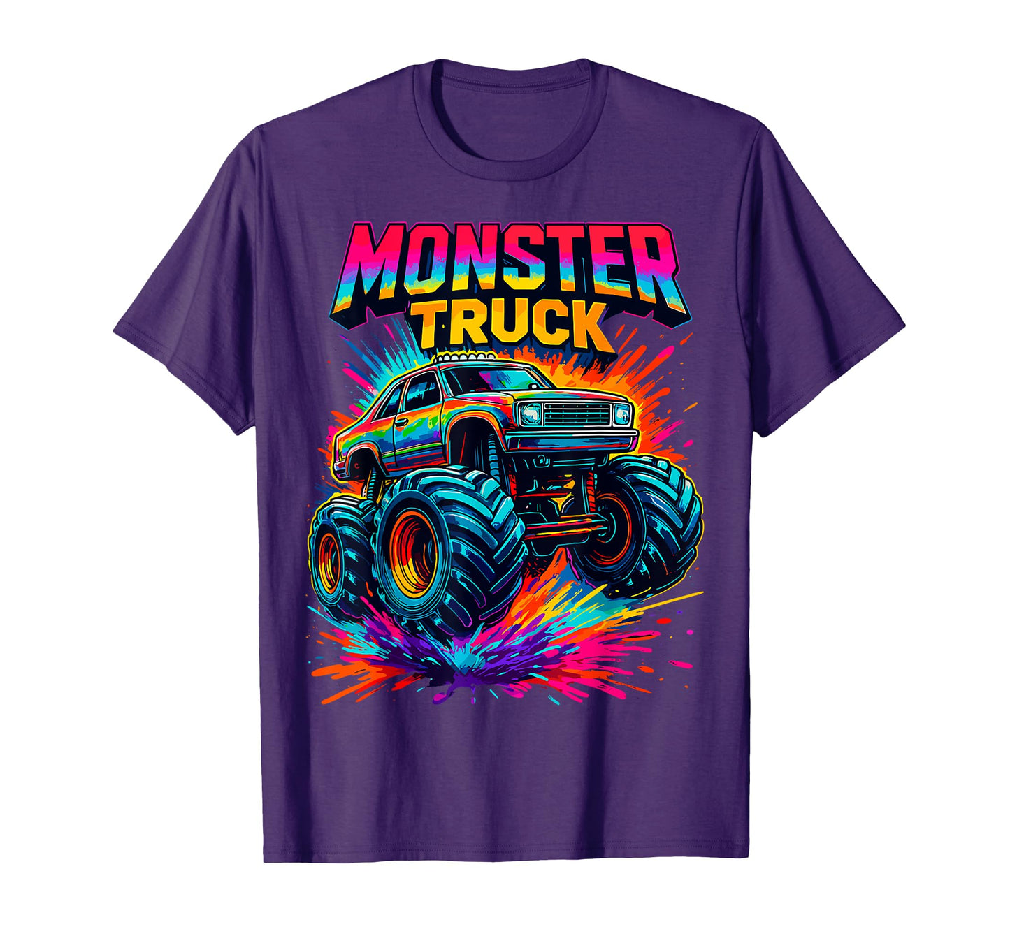 Monster Truck Birthday Party Colorful Monster Trucks T-Shirt