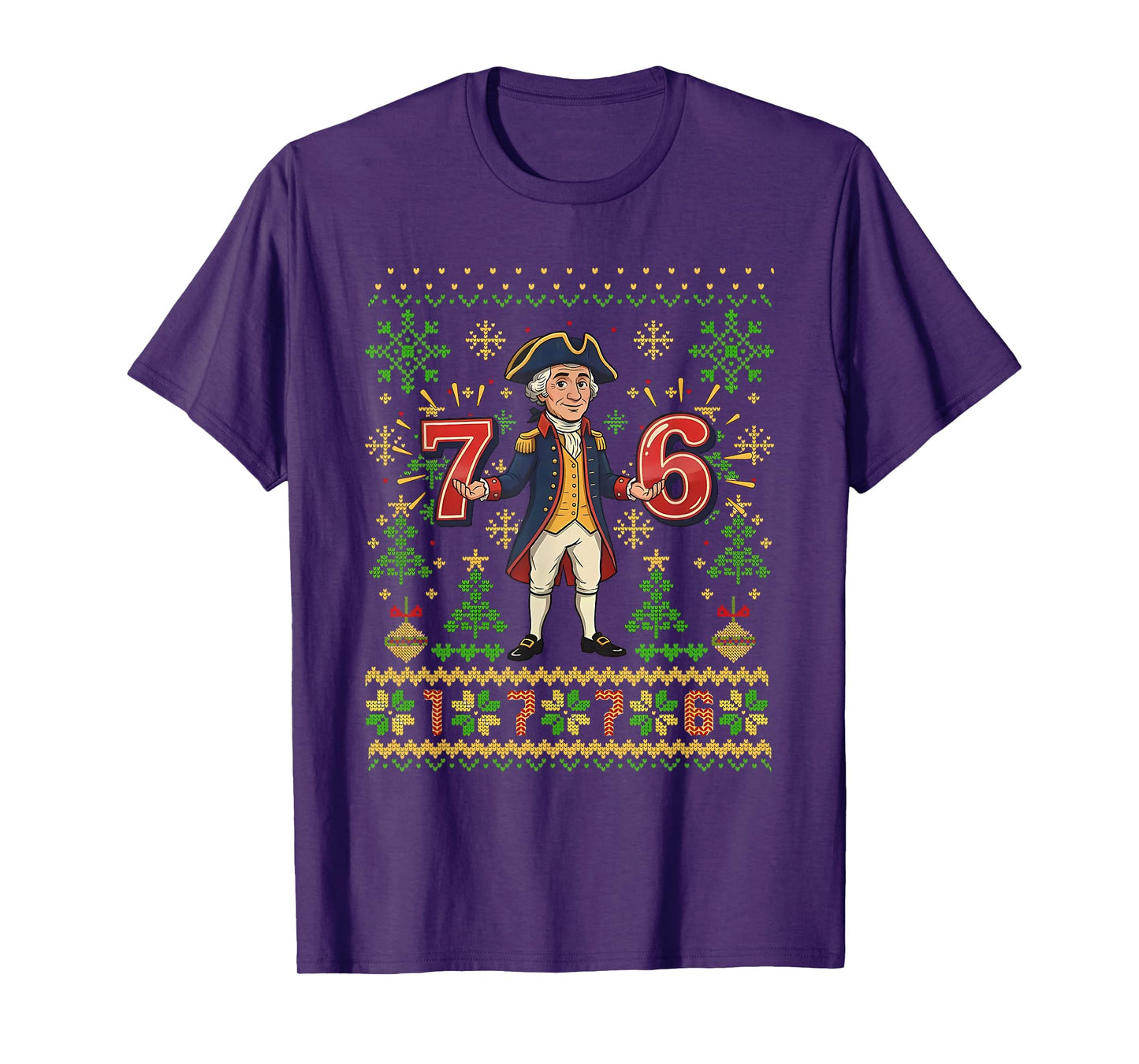 67 Funny George Washington Meme Six Seven Ugly Christmas T-Shirt
