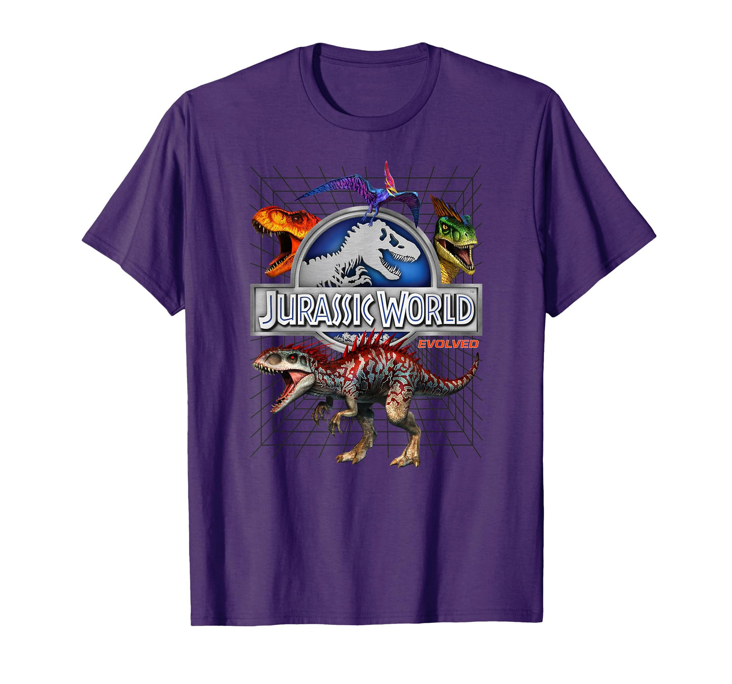Jurassic World Evolved Dino Grid T-Rex T-Shirt