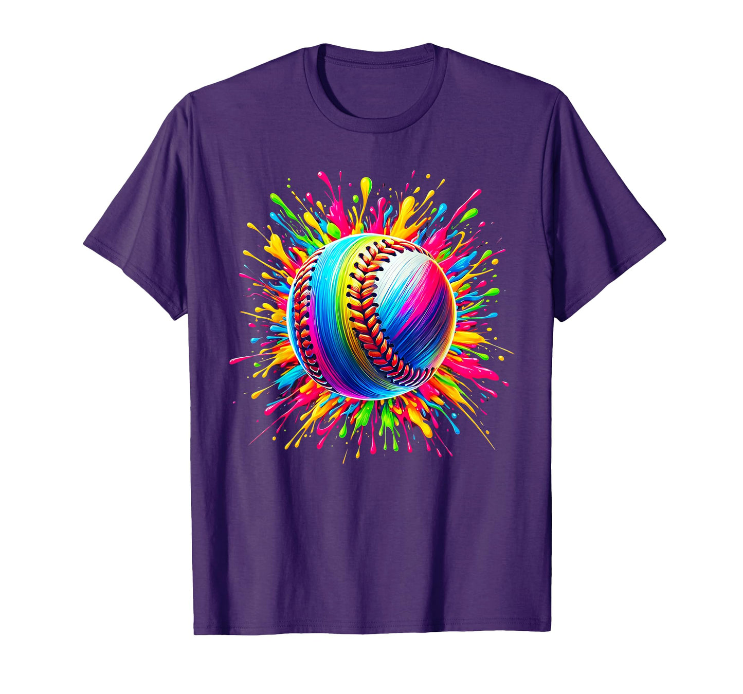 Colorful Softball Tie Dye Color Splash Softball Player Coach T-Shirt