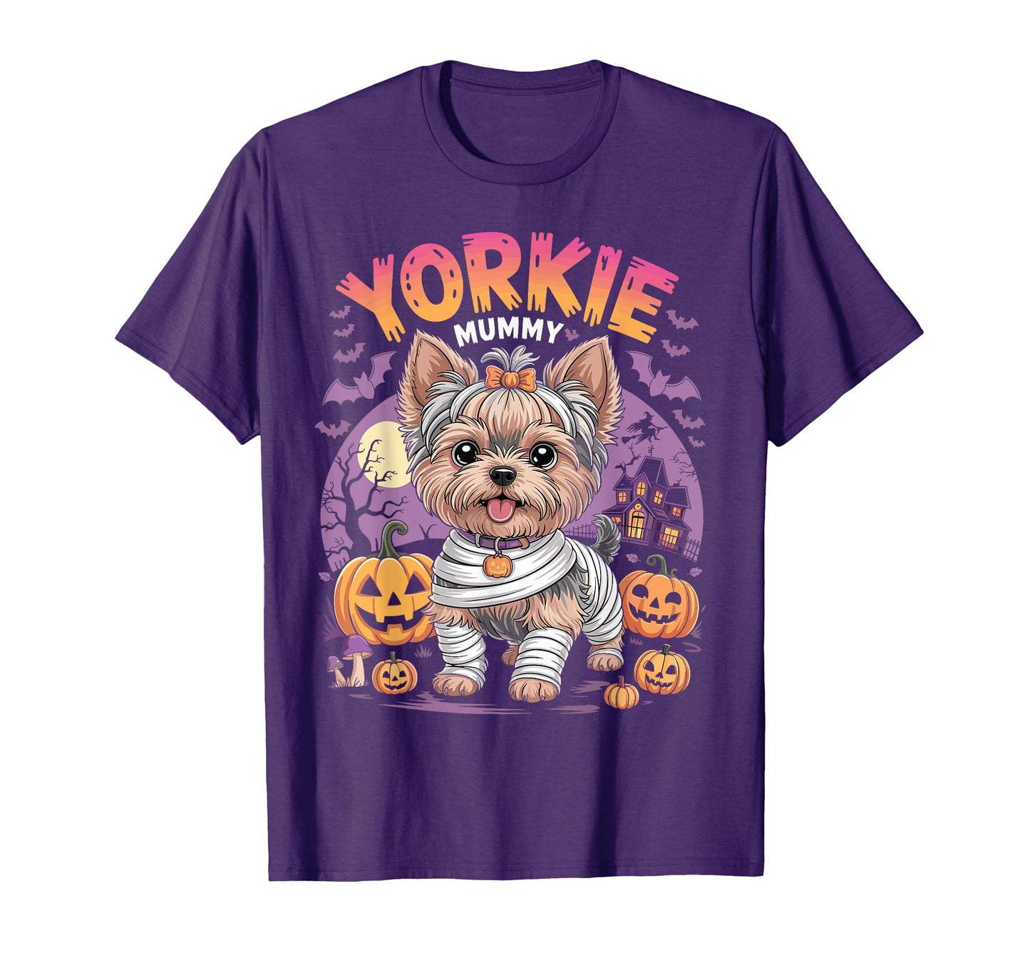Yorkie Mummy Halloween Costume Dog Owner Yorkshire Terrier T-Shirt