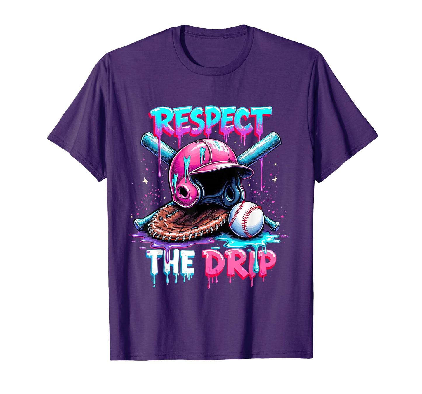 Respect The Drip Baseball Ice Cream Drip Vibes Squad T-Shirt