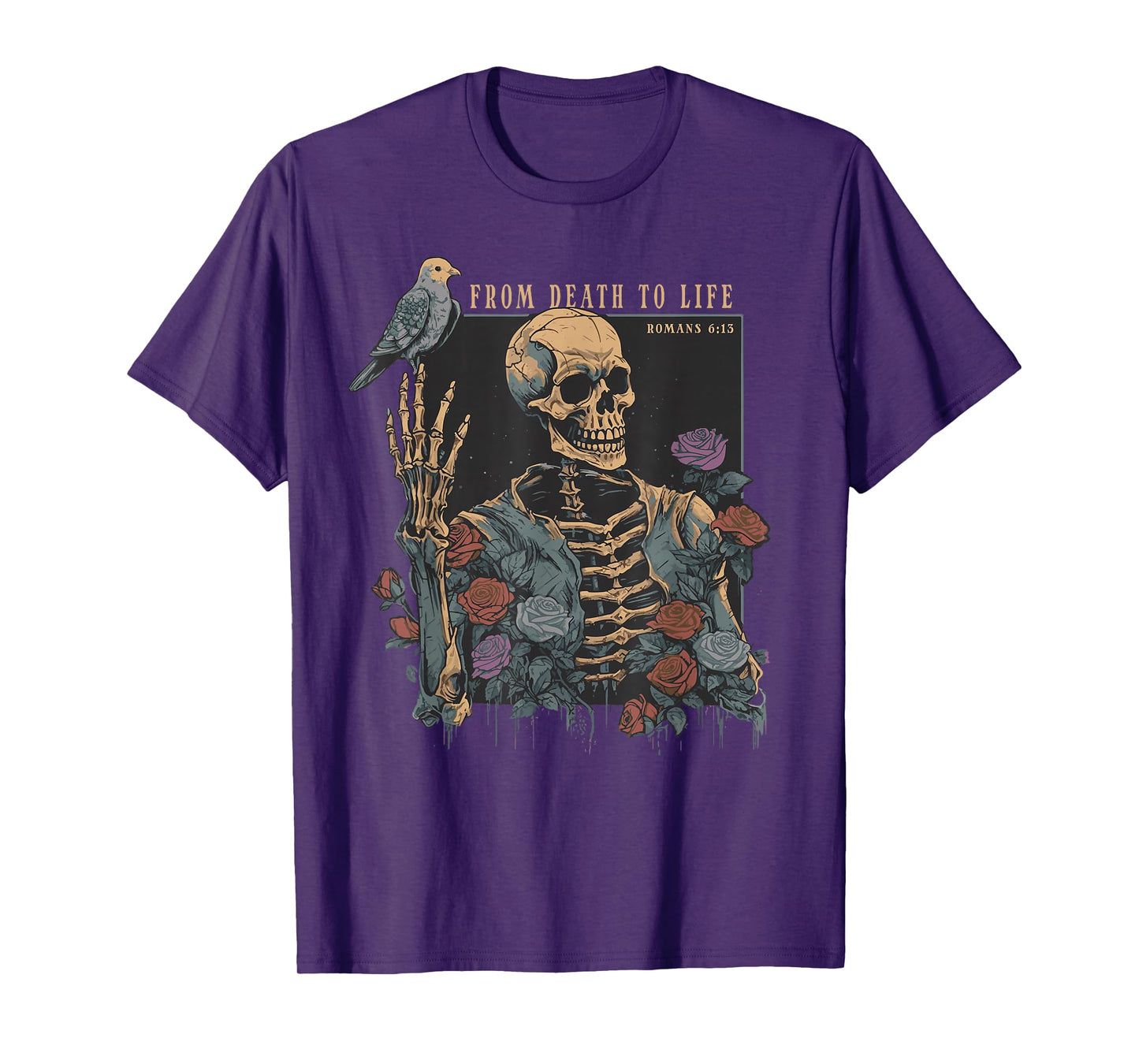 Christian Vintage Gothic Skeleton Bible Quote Romans 6:13 T-Shirt