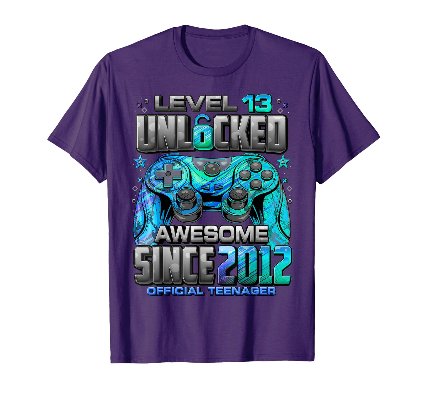 Level 13 Unlocked Awesome Since 2012 13th Birthday Gaming T-Shirt