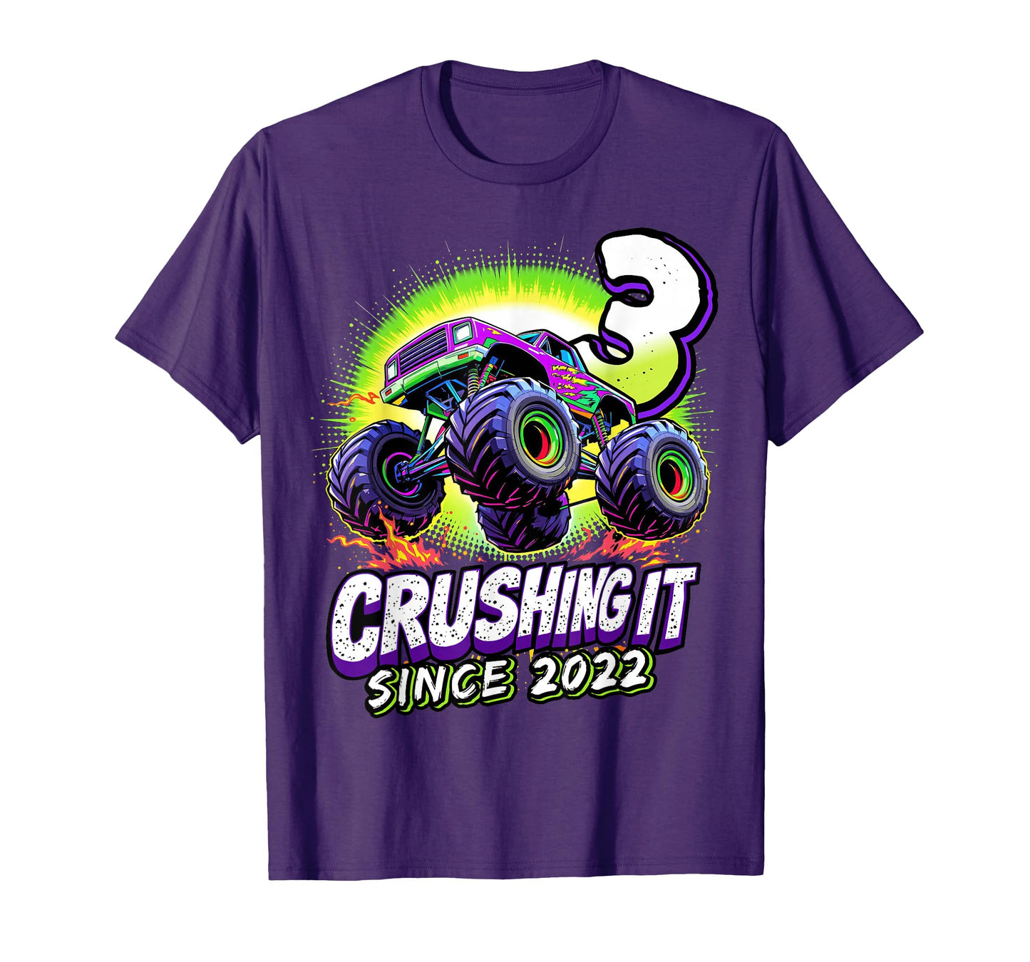 Birthday Monster Truck 3 year Old Boys 3rd Party Born 2022 T-Shirt