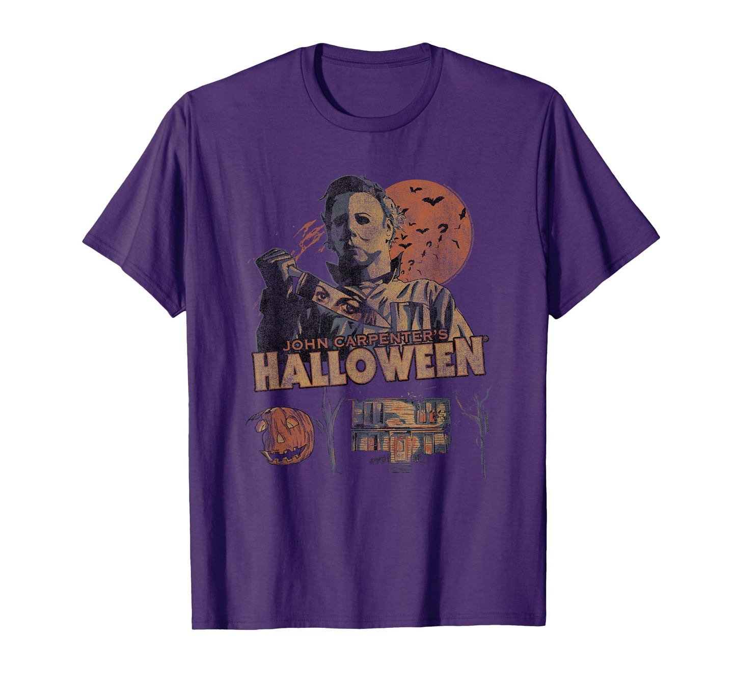 Halloween Vintage Fall Inspired Collage Retro Horror Movie T-Shirt