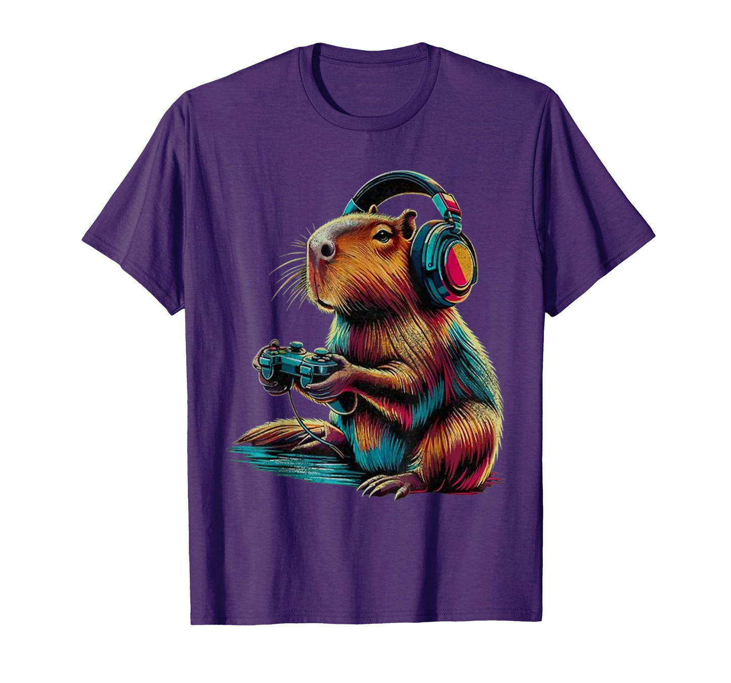 Gaming Capybara Cool Gamer Capy Rodent Men Boys Kids Youth T-Shirt
