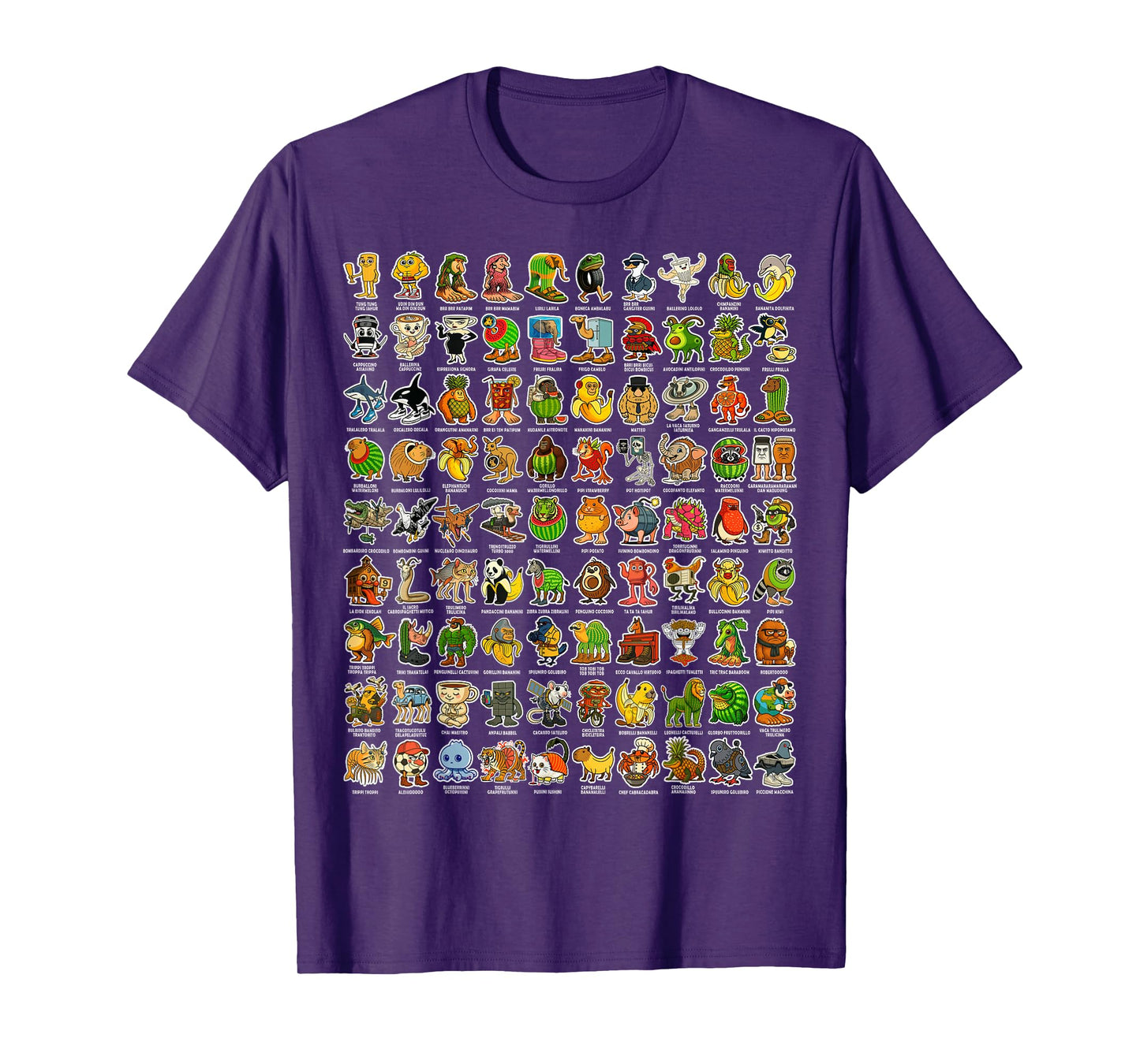 Italian-Brainrot Gen Z Funny Meme 90 Brainrot Characters T-Shirt