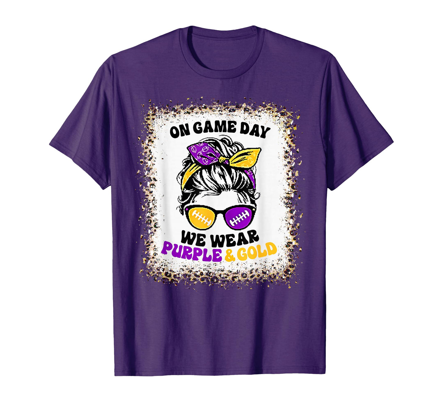 On Gameday Football We Wear Purple and Gold Game Day T-Shirt