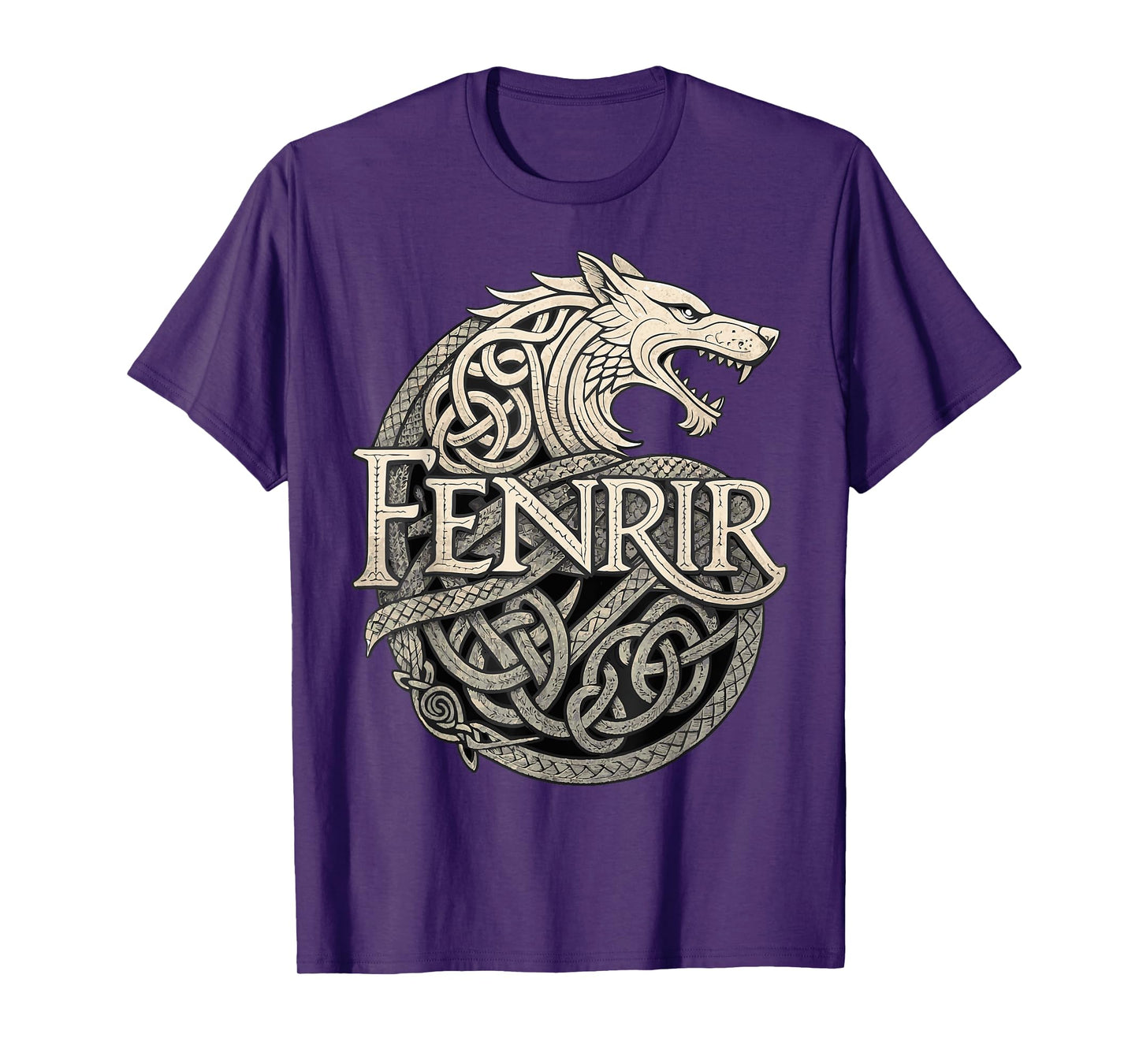 Fenrir Viking Wolf – Norse Knotwork Mythology T-Shirt