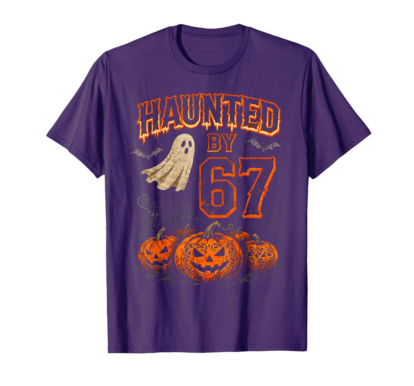 Funny Haunted by Six Seven 67 Halloween Ghost Pumpkin Meme T-Shirt
