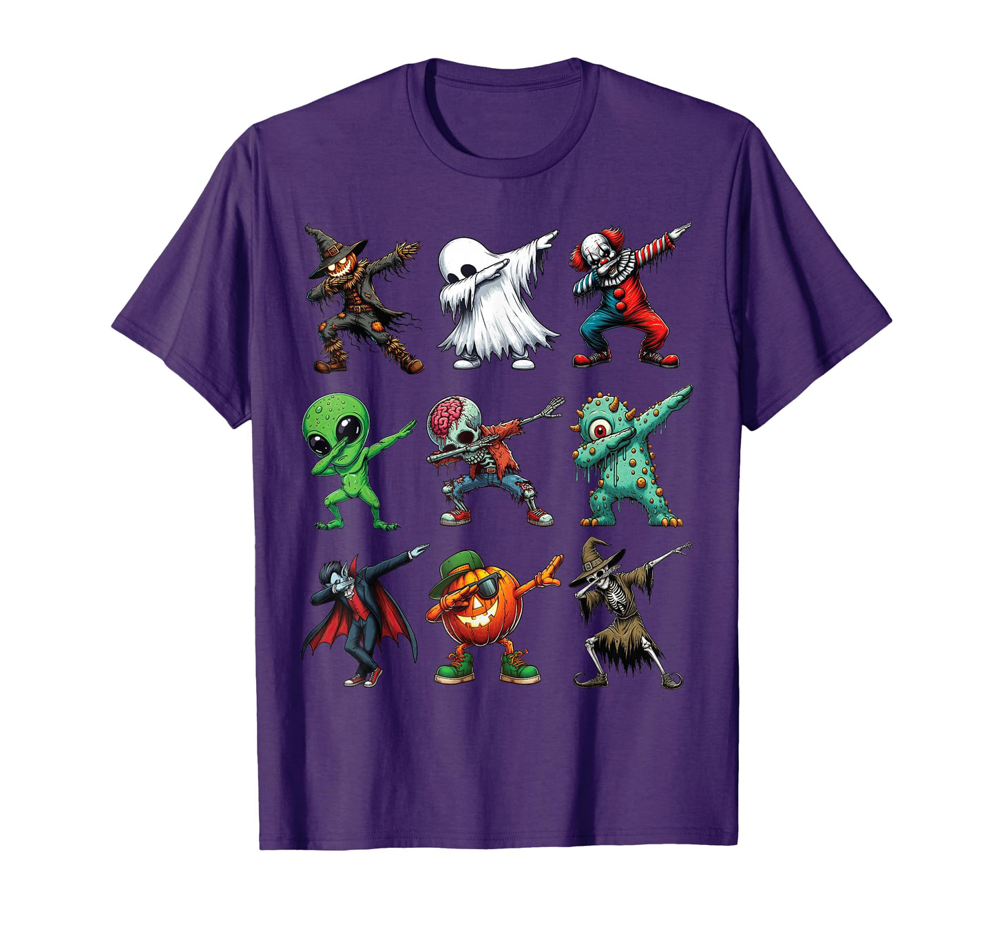 Dabbing Halloween Zombie Skeleton Pumpkin Scarecrow Ghost T-Shirt