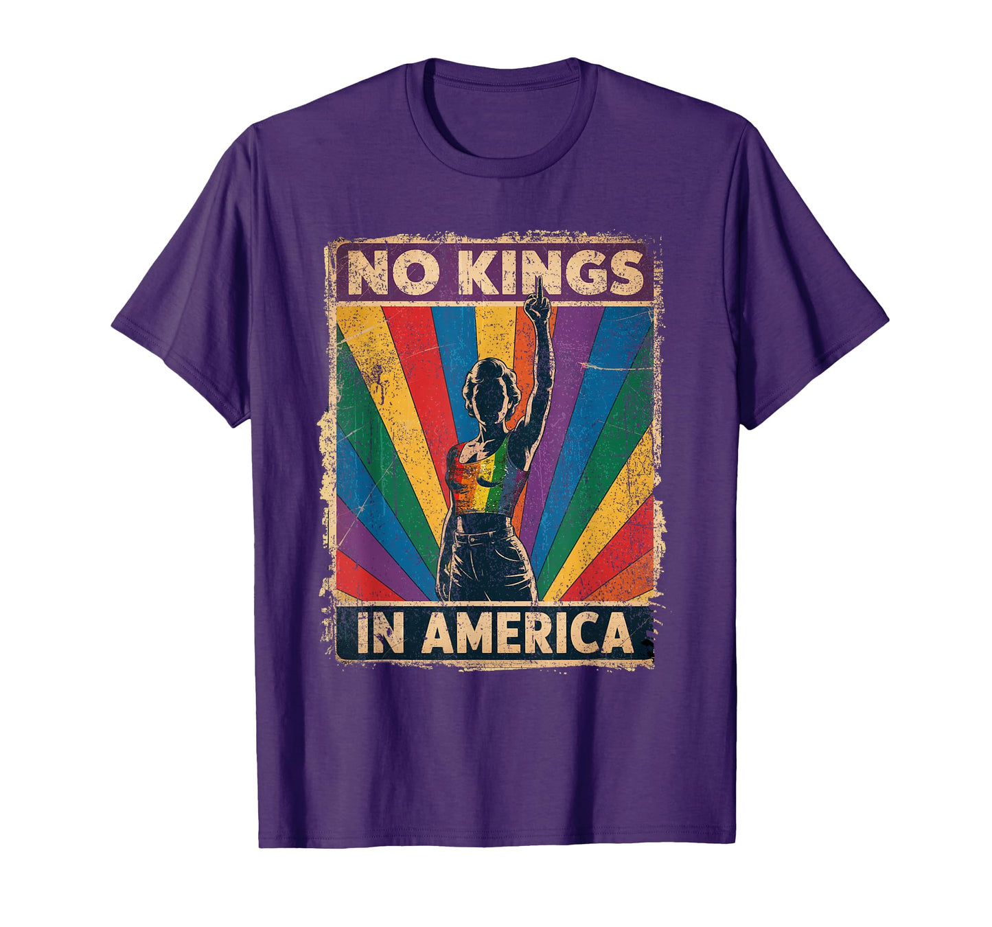 Funny No Kings In America LGBT Retro T-Shirt