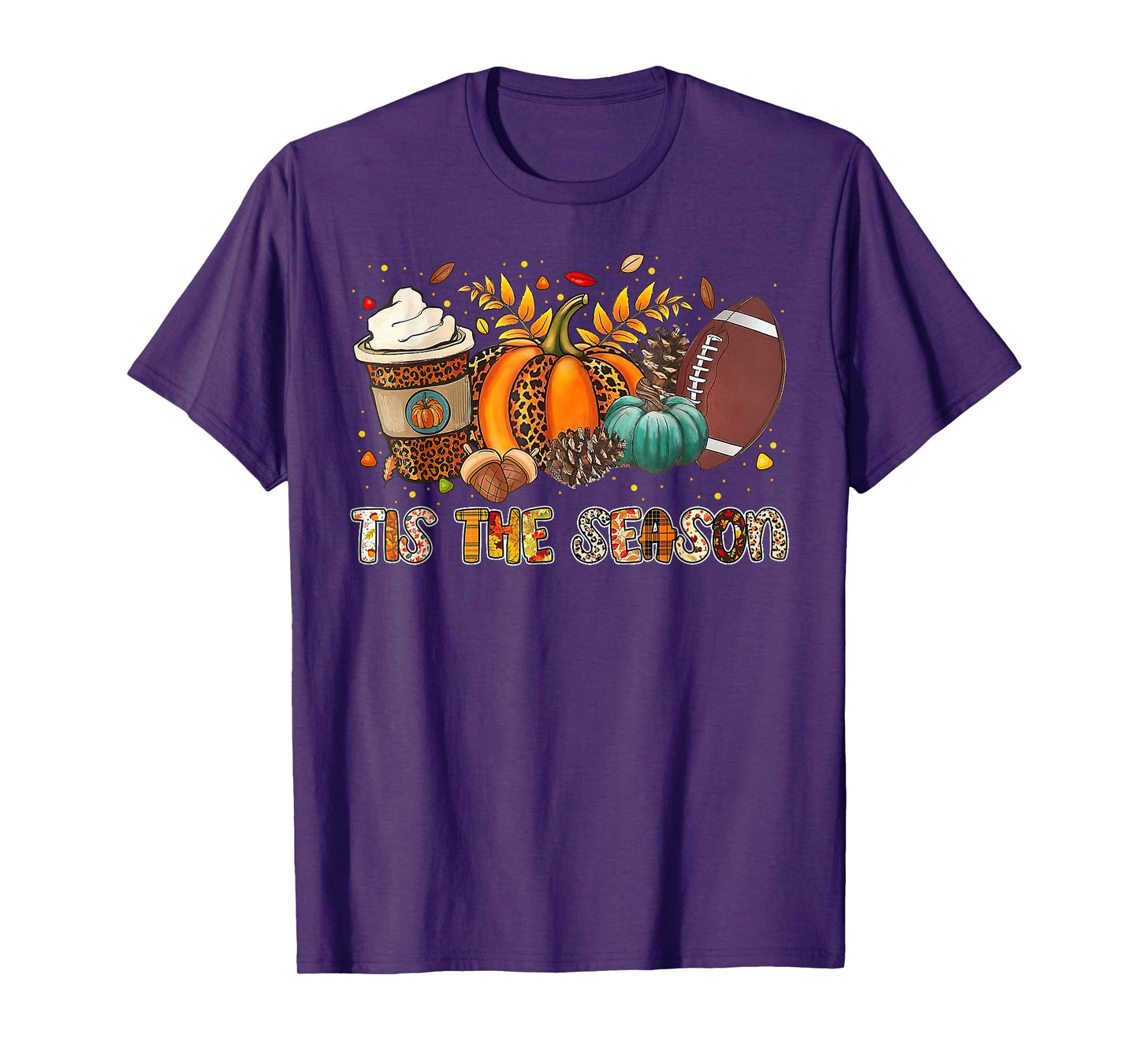 Tis The Season Pumpkin Spice Football Halloween T-Shirt