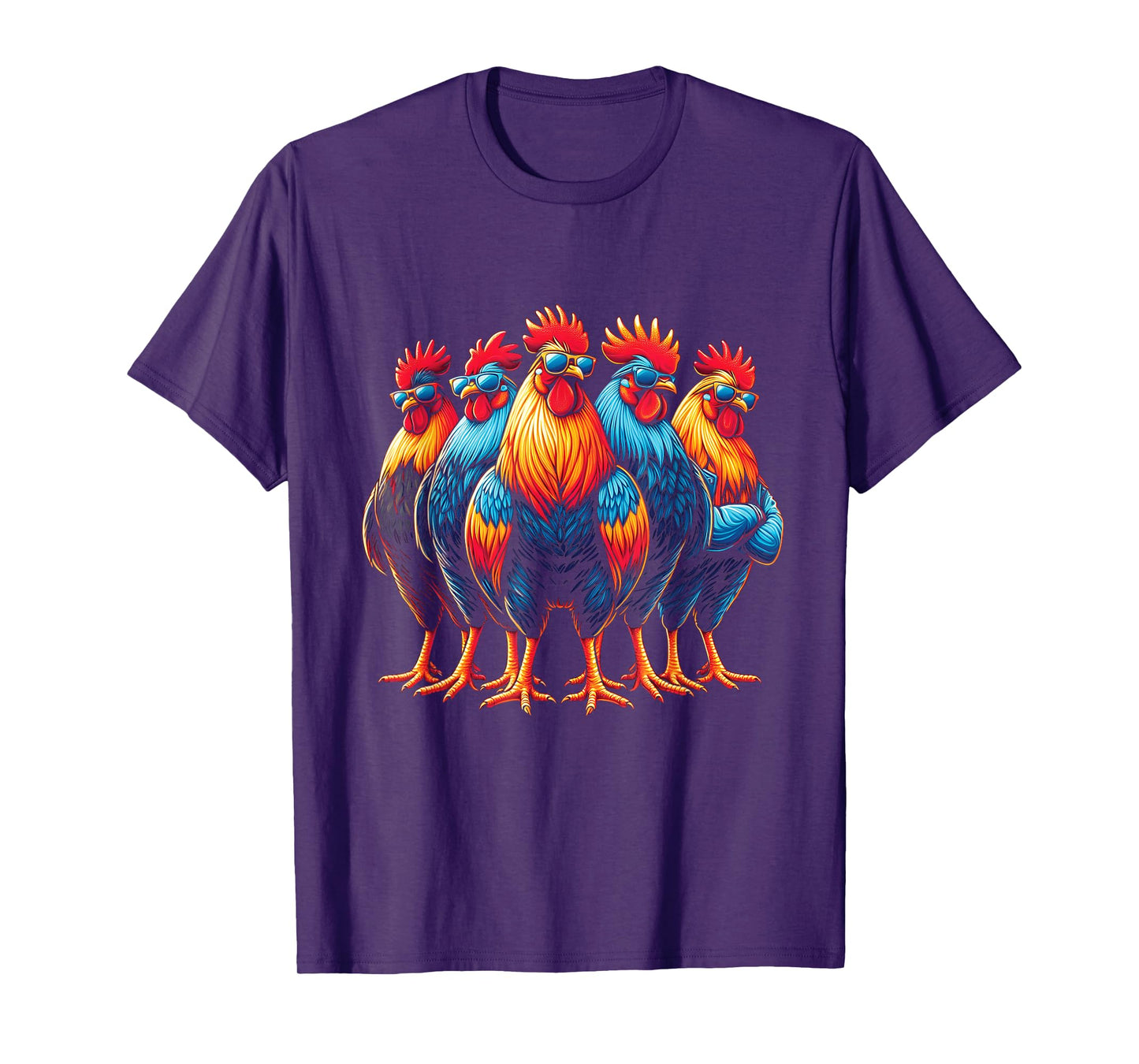 Battle Roosters In Sunglass and Attitude in Shade Chicken T-Shirt