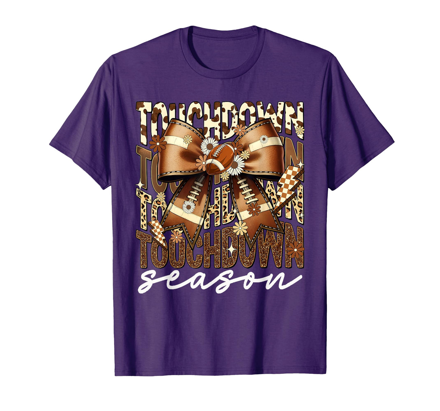 Touchdown Season American Football Bow Game Day T-Shirt